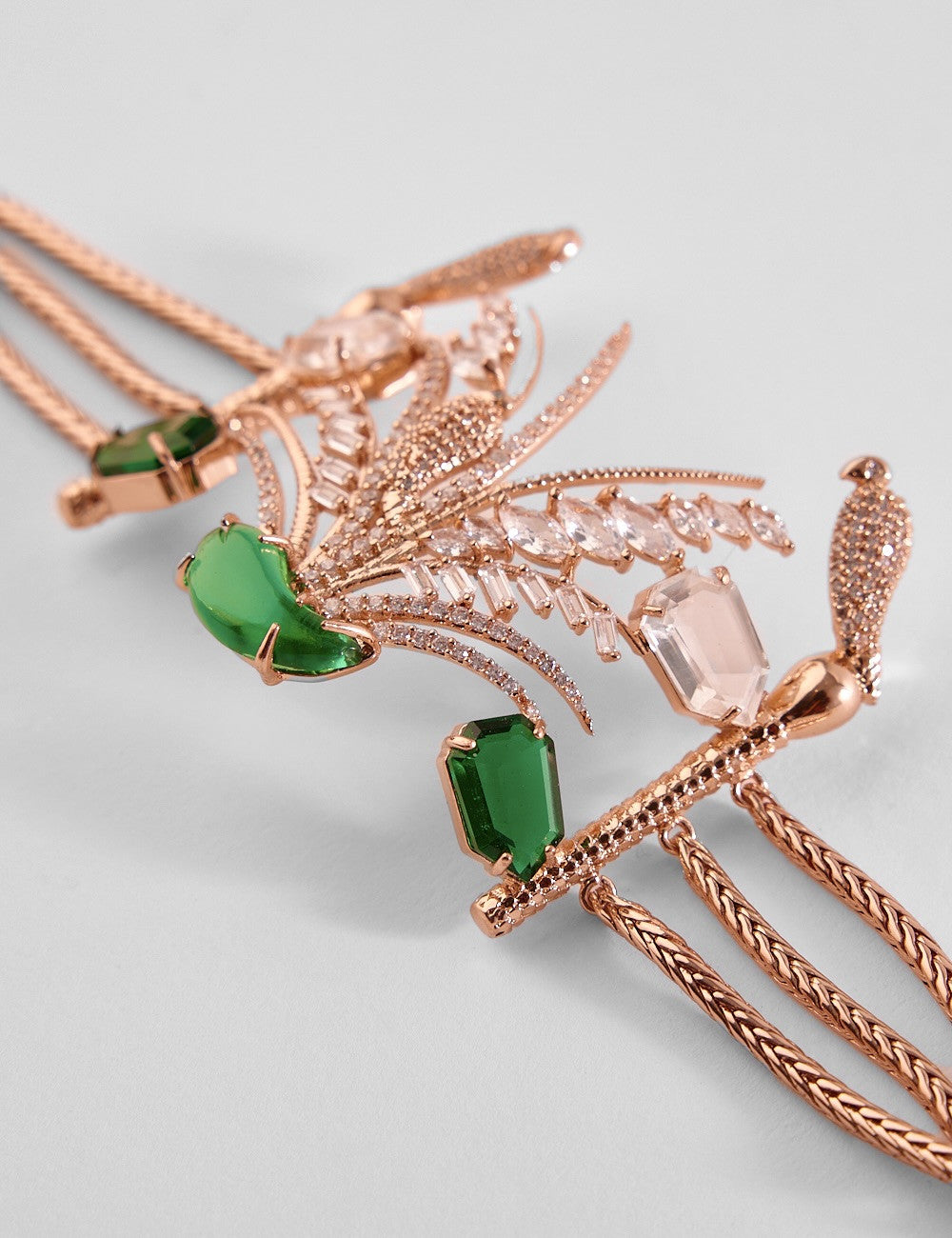 22kt Rose Gold Plated Jade Green Bracelet