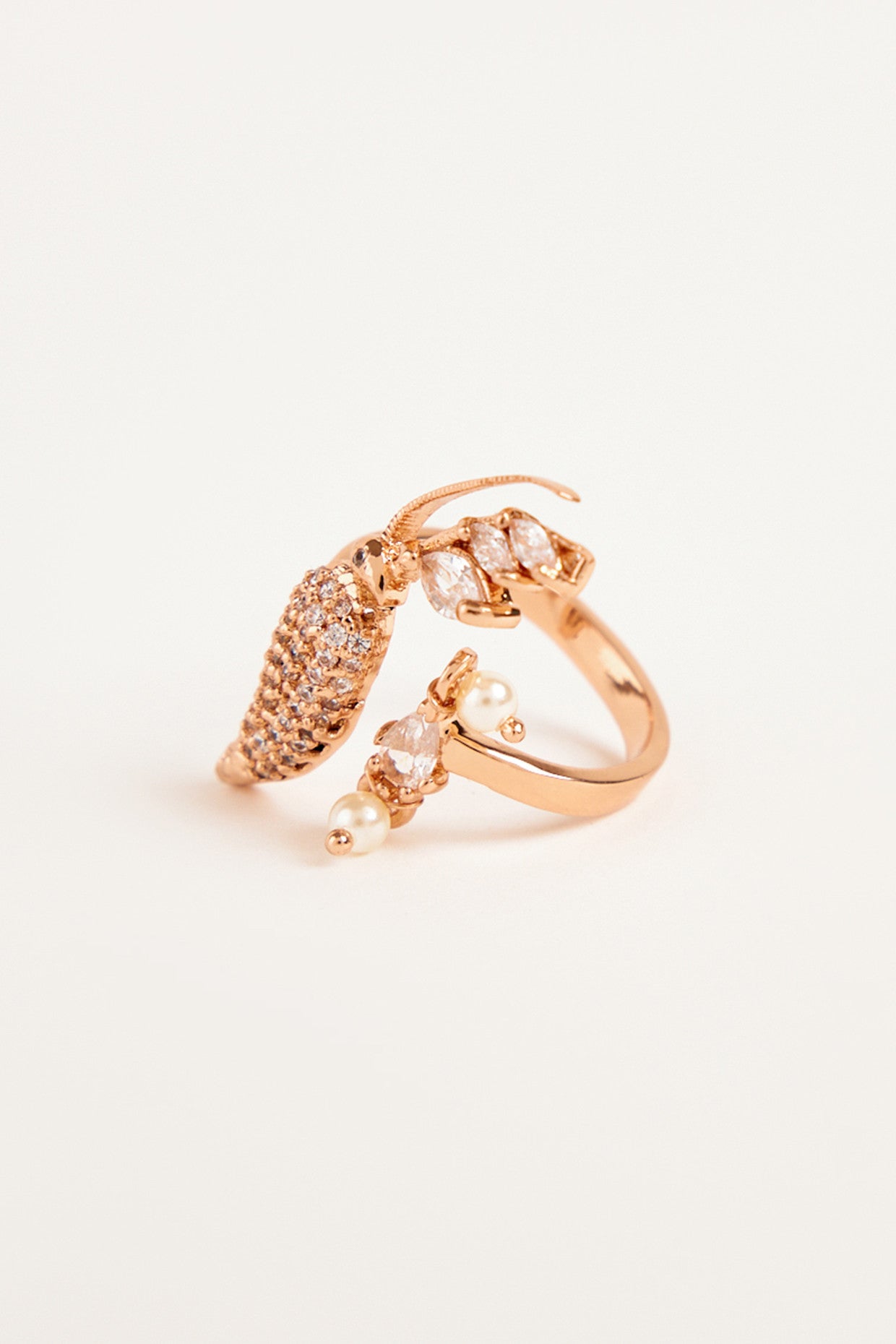 22kt Rose Gold Plated Marquis Ring