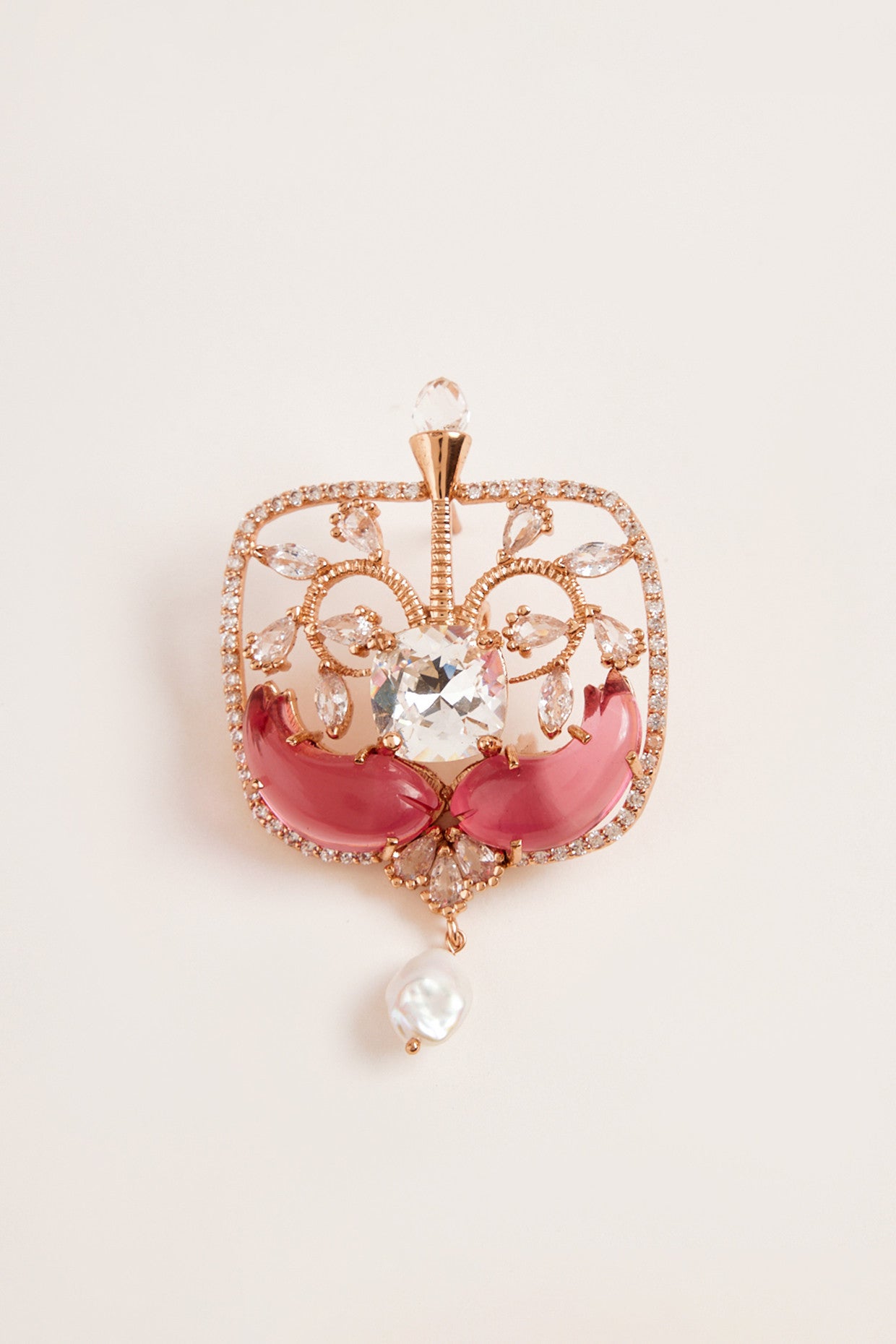 22kt Rose Gold Plated Rose Swarovski and Zircon Earrings