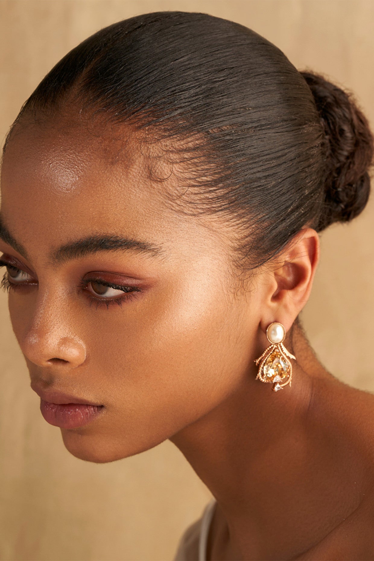 22kt Rose Gold Plated Pearl and Zircon Earrings