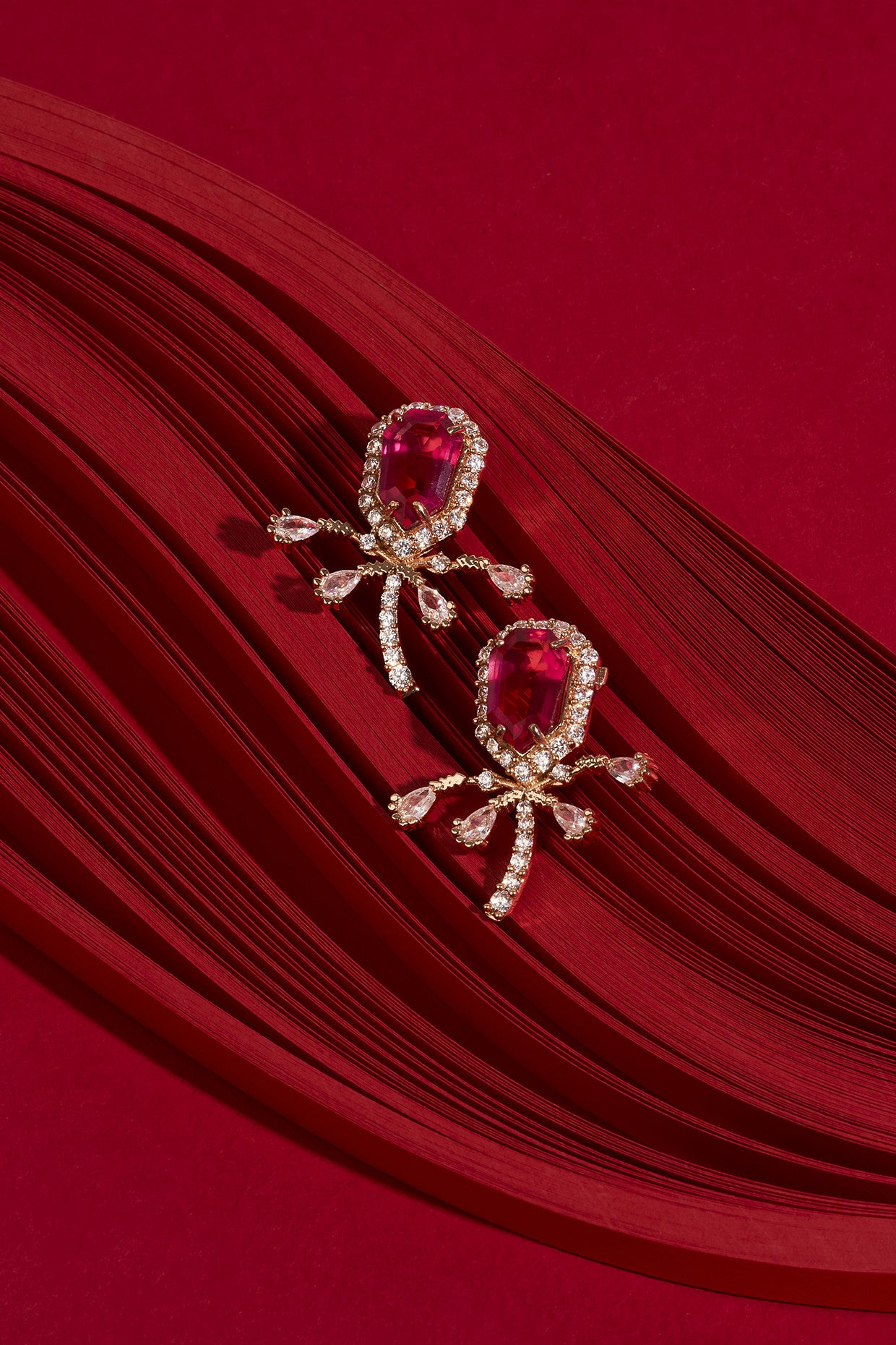 22kt Rose Gold Plated Rose Earcuffs