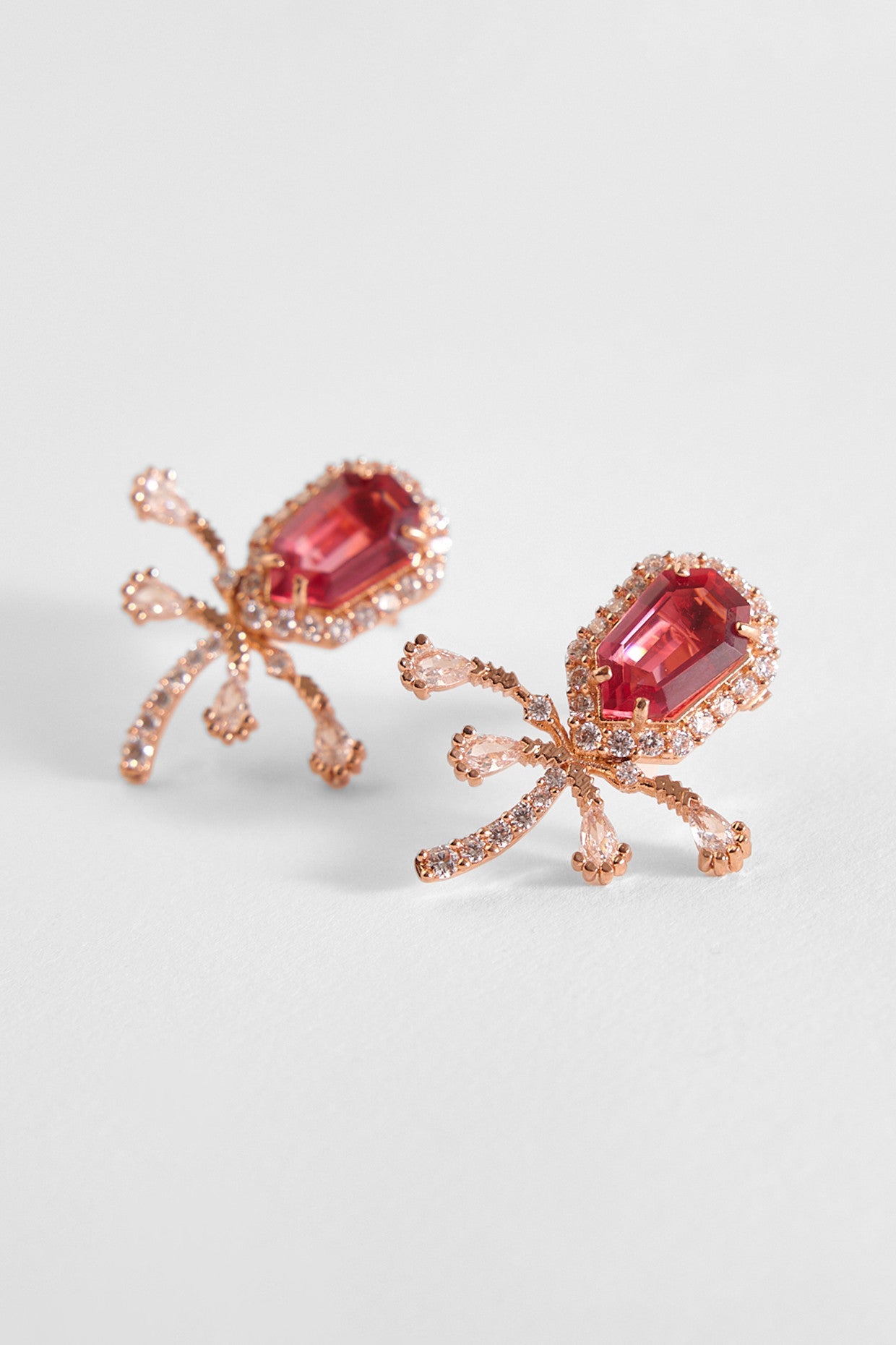 22kt Rose Gold Plated Rose Earrings