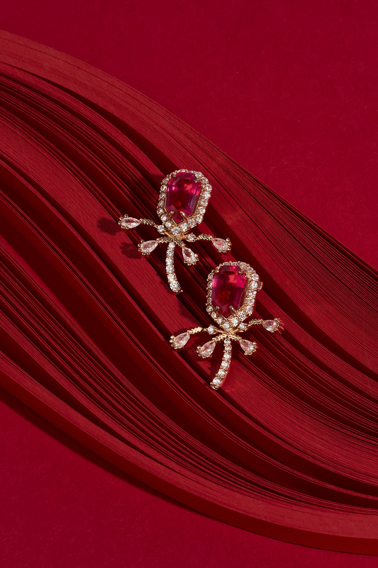 22kt Rose Gold Plated Rose Earrings