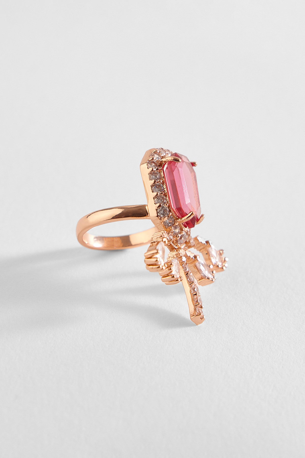 22kt Rose Gold Plated Rose Ring