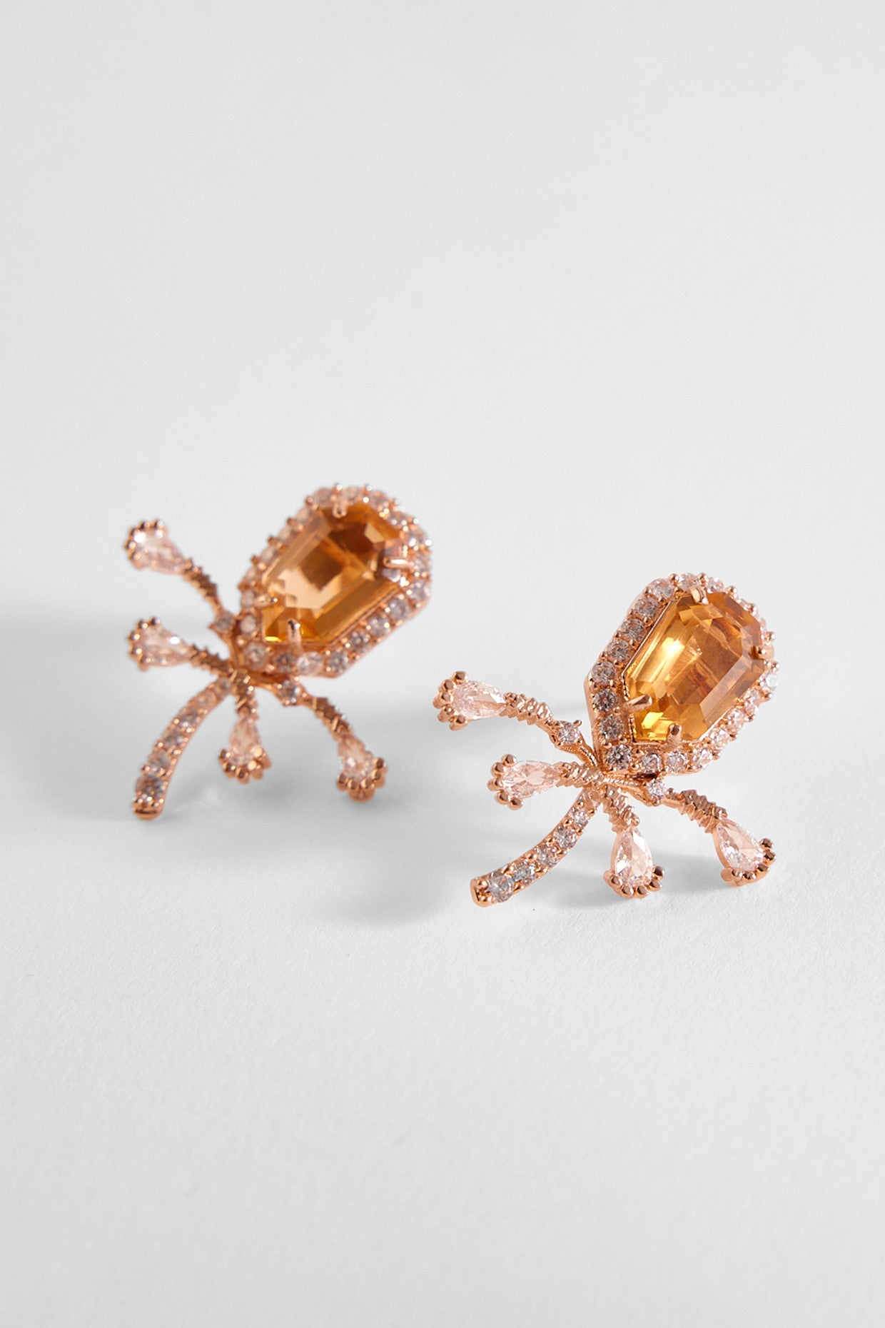 22kt Rose Gold Plated Sapphire Earrings