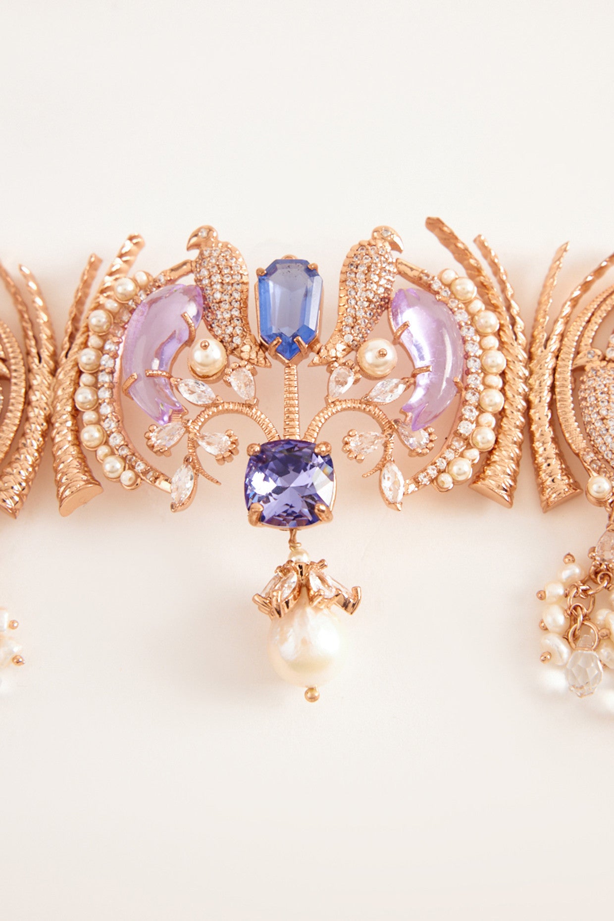 22kt Rose Gold Plated Blue Swarovski Choker