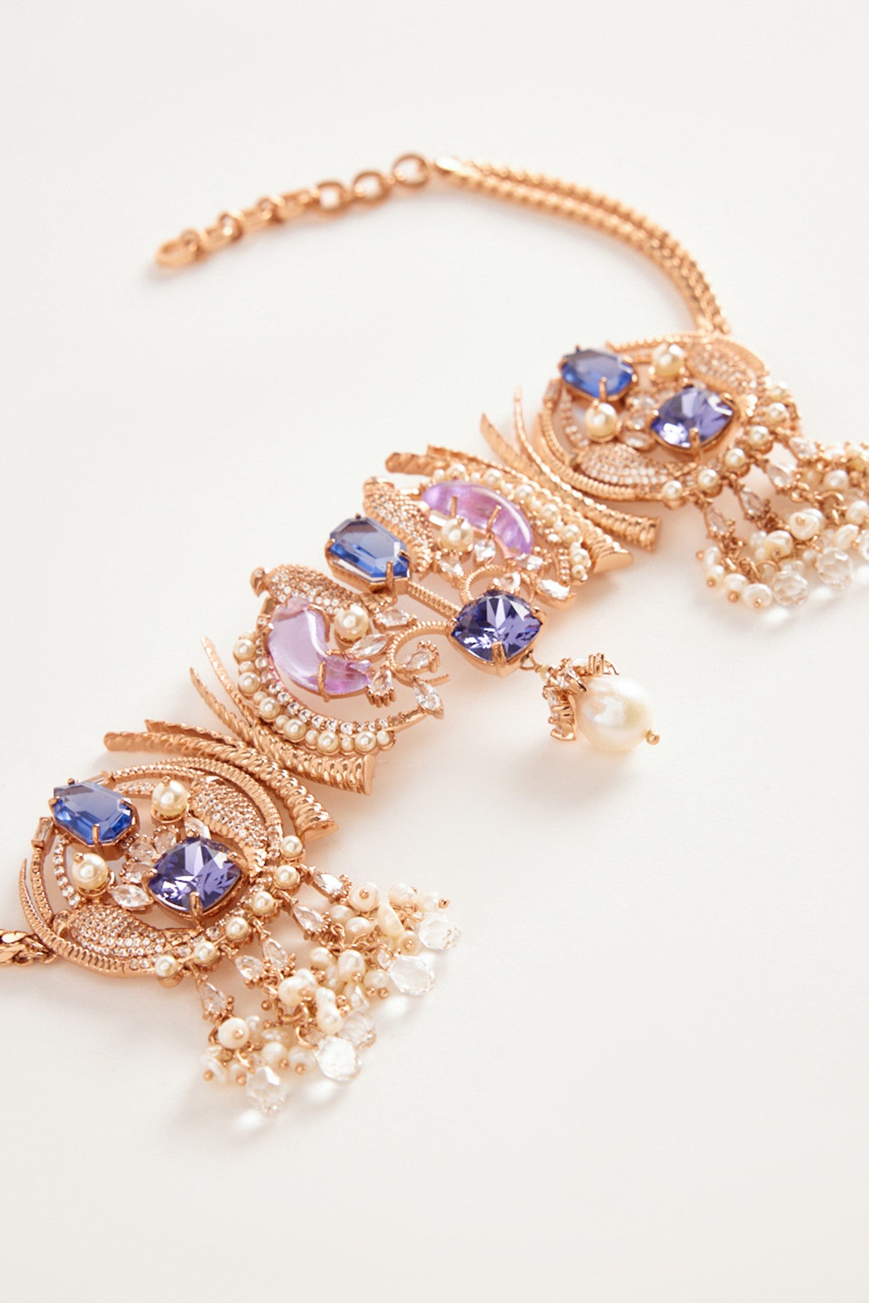 22kt Rose Gold Plated Blue Swarovski Choker