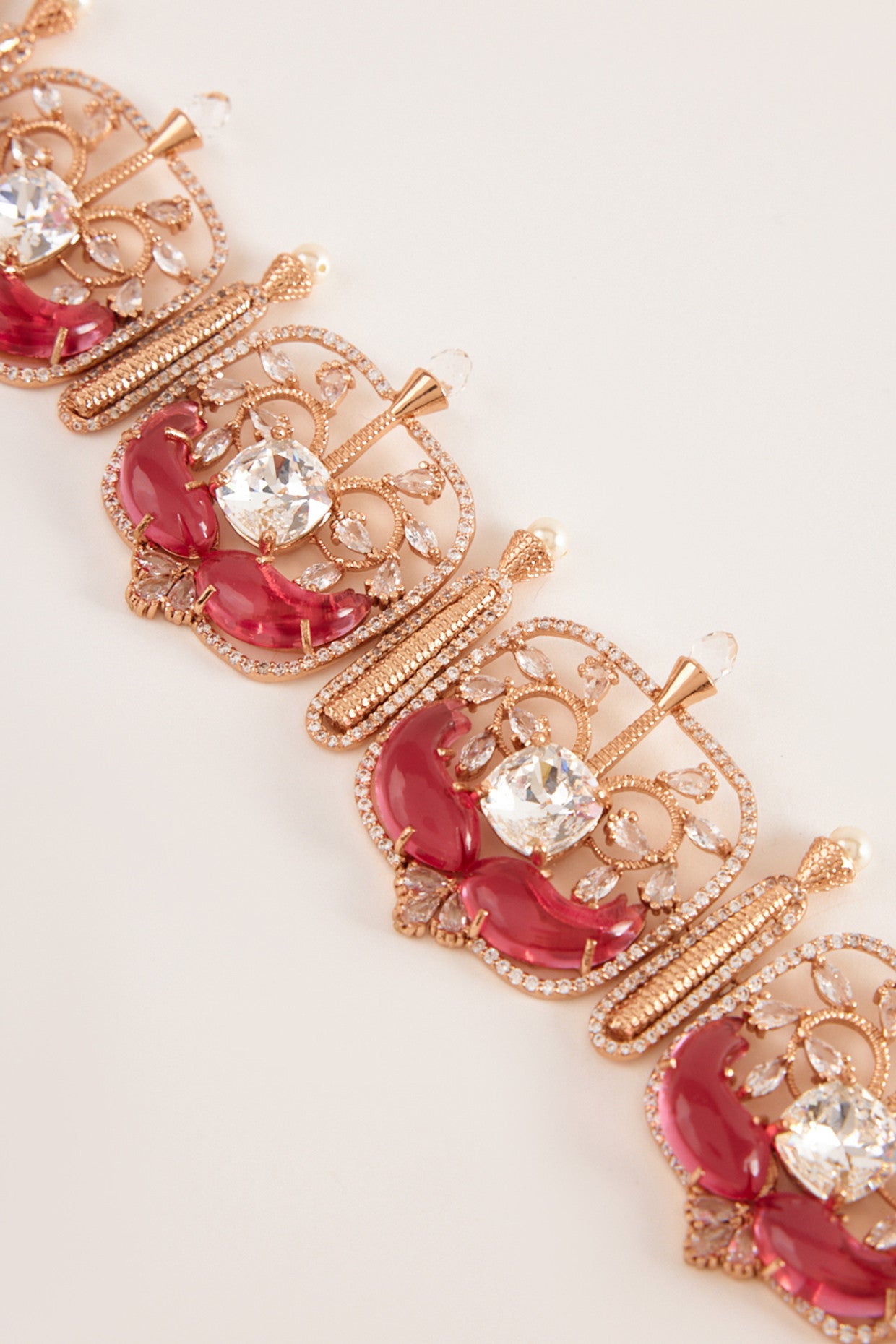 22kt Rose Gold Plated Rose Swarovski Choker