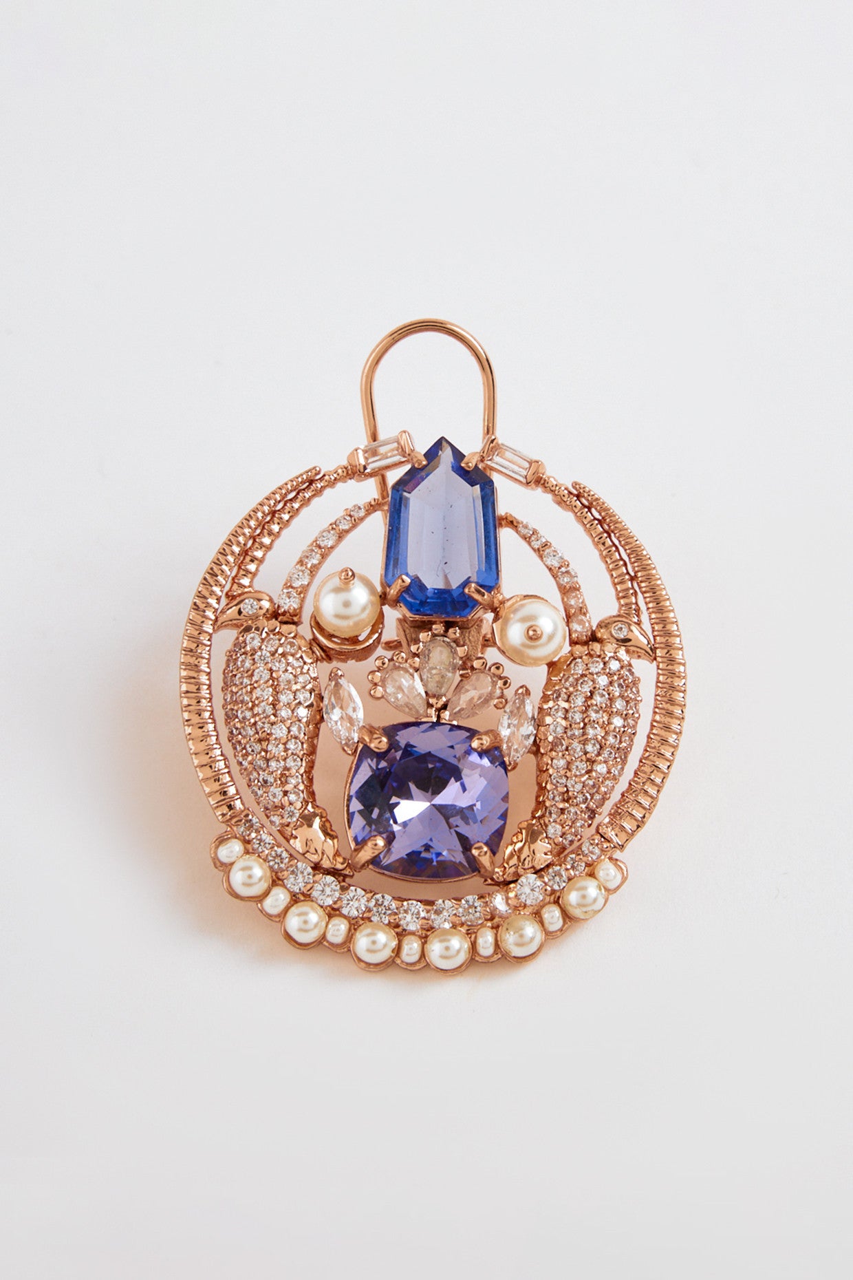 22kt Rose Gold Plated Blue Swarovski Stud Earrings