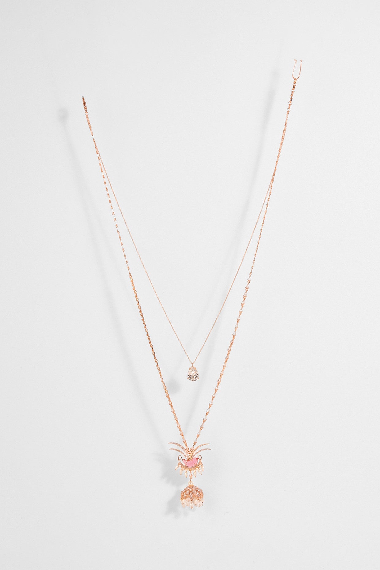 22kt Rose Gold Plated Rose Swarovski Zircon Necklace