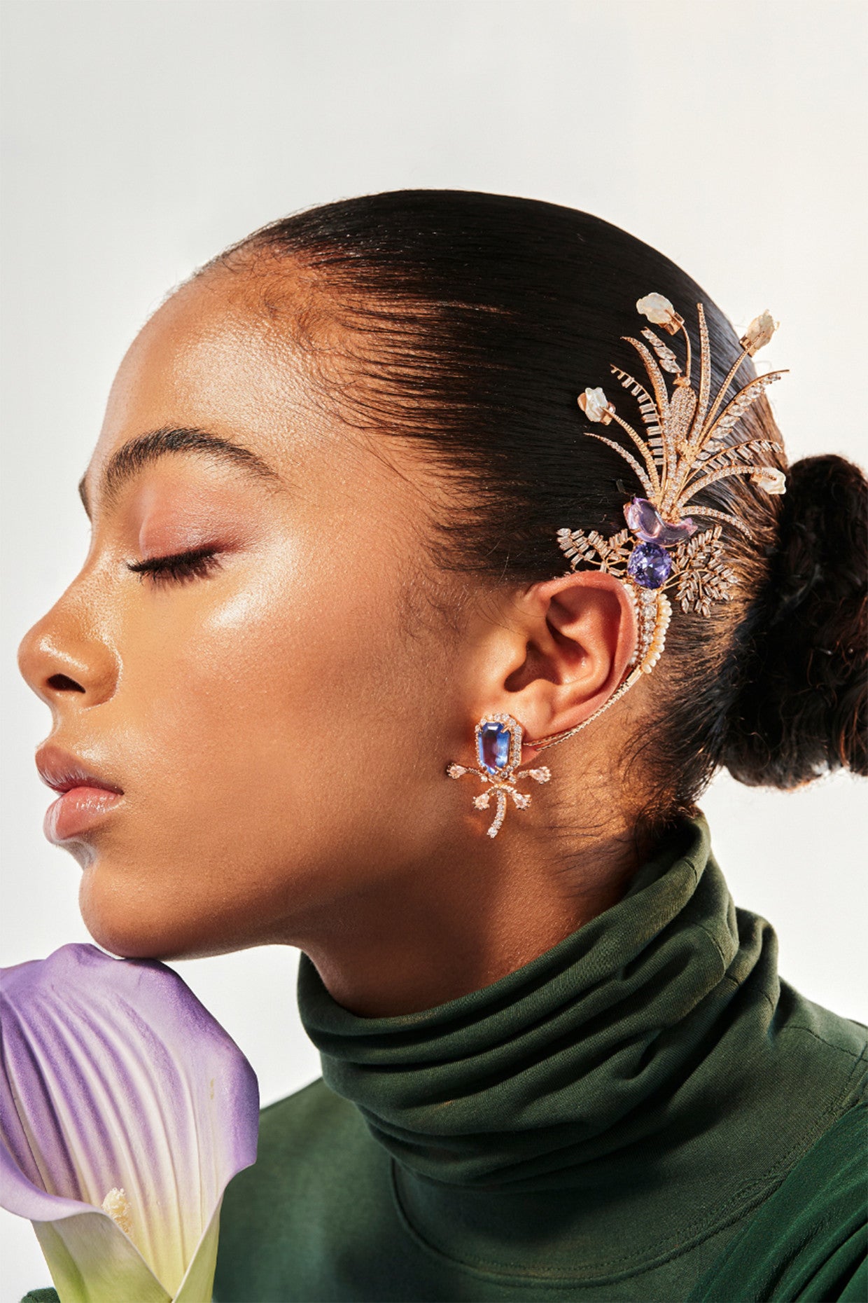 22kt Rose Gold Plated Tanzanite Earrings