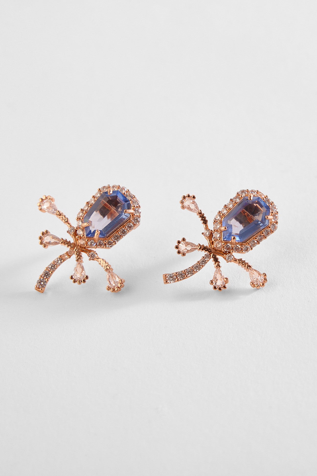 22kt Rose Gold Plated Tanzanite Earrings