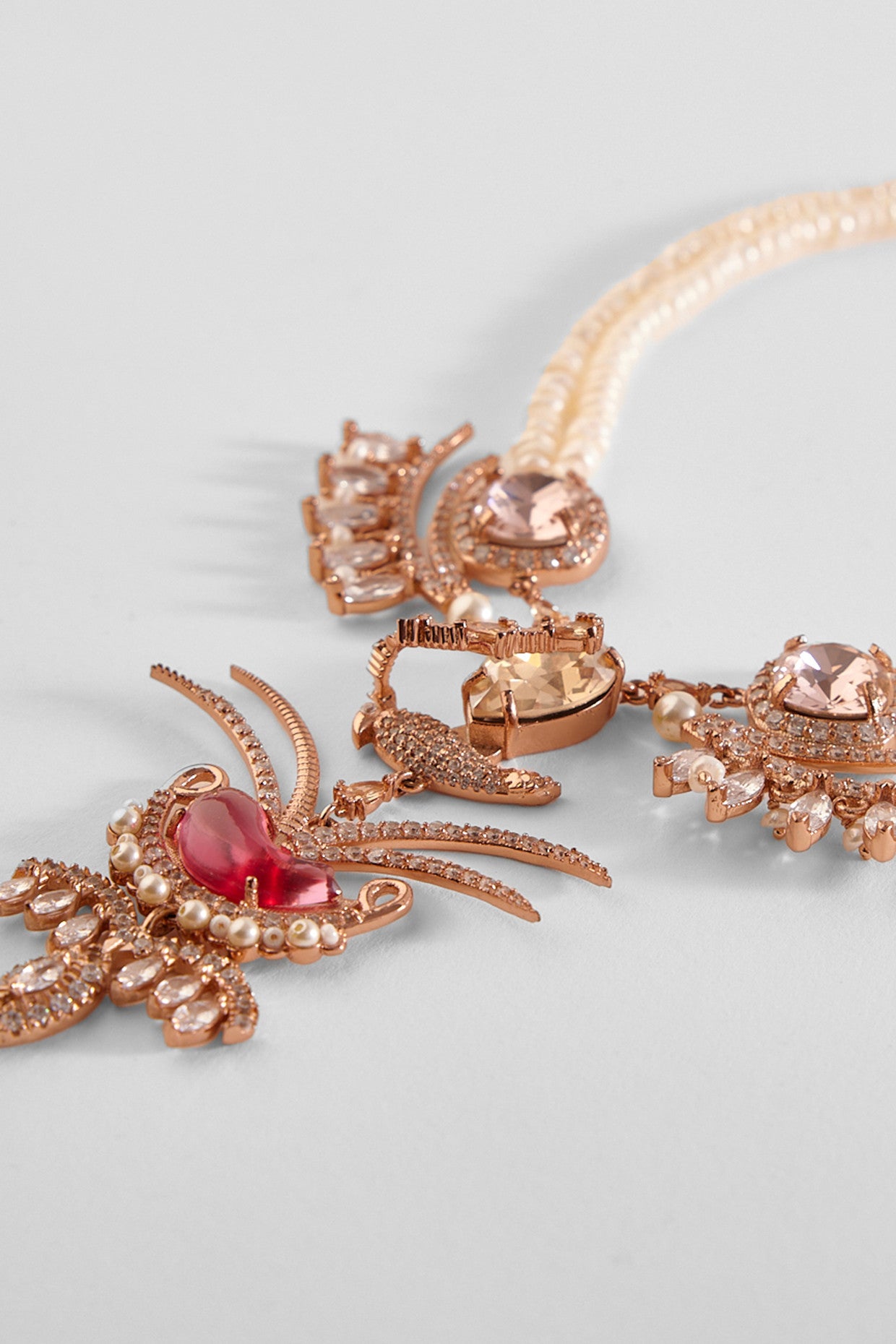 22kt Rose Gold Plated Rose Swarovski Necklace