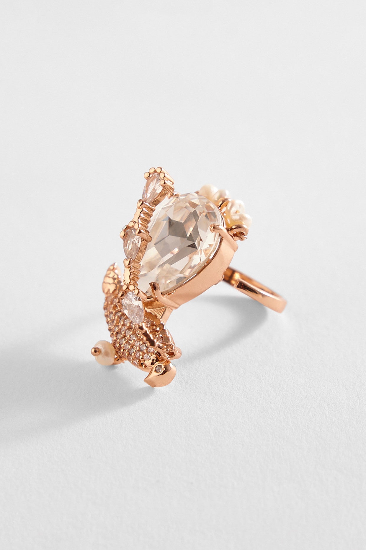 22kt Rose Gold Plated Zircon Ring