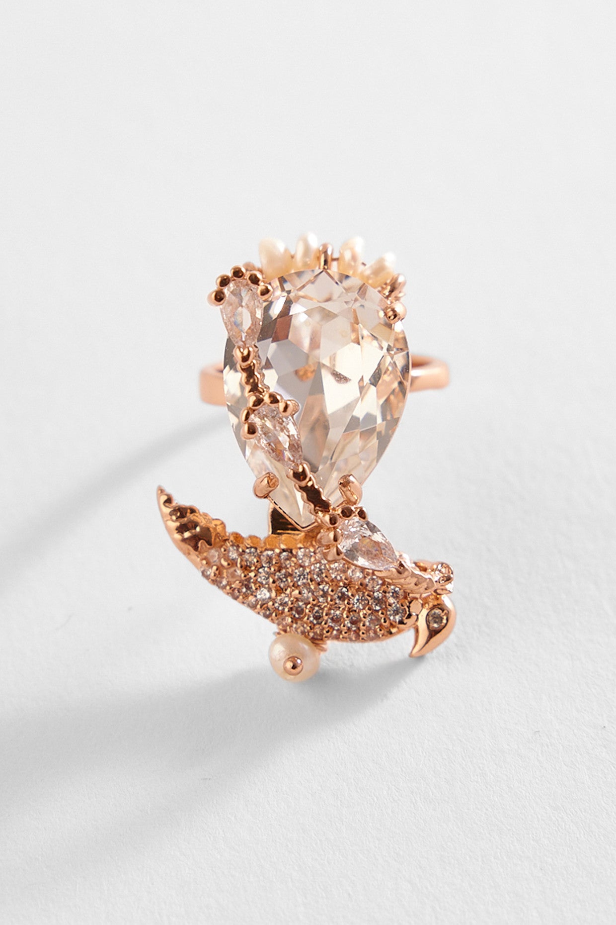 22kt Rose Gold Plated Zircon Ring