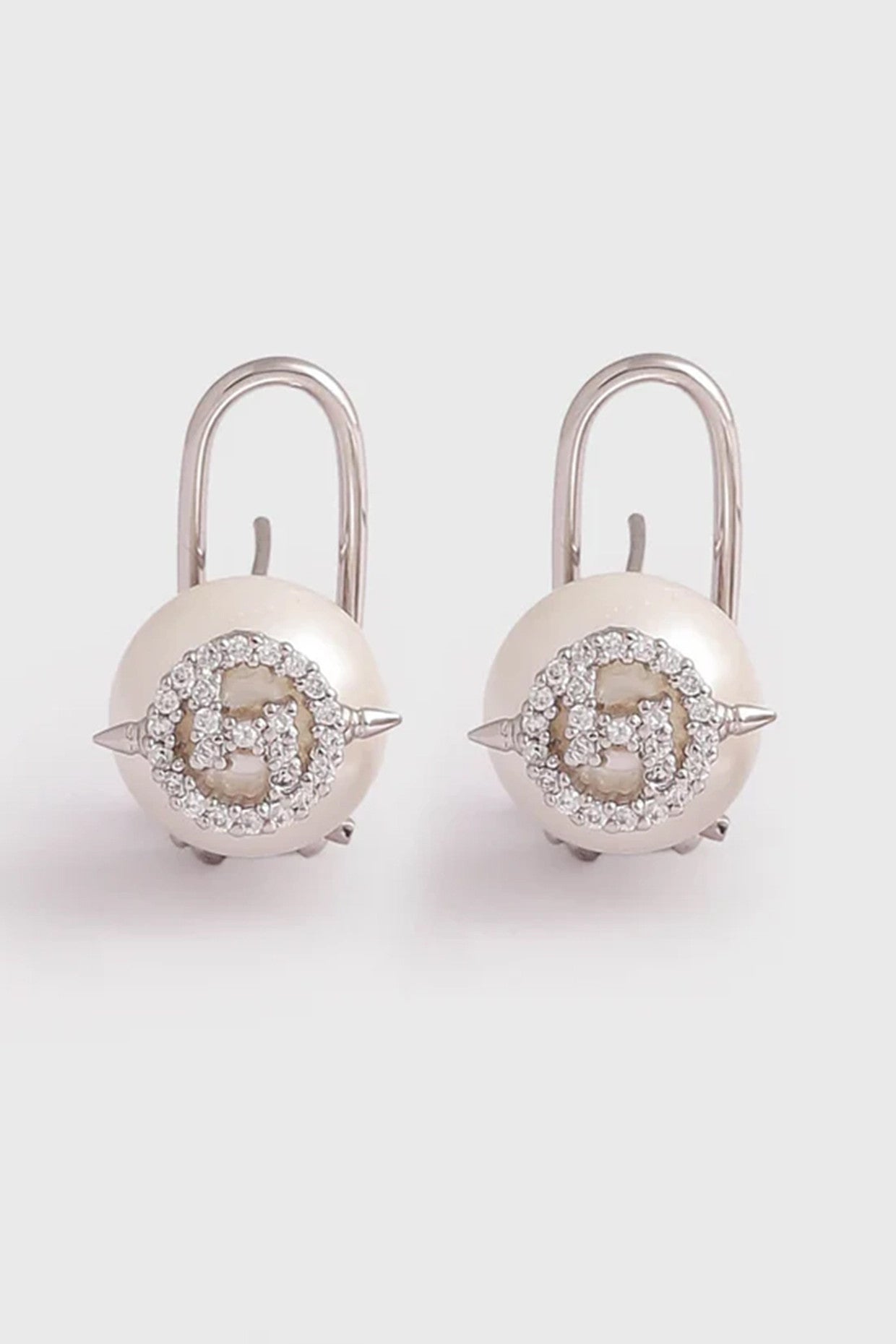 22kt Silver Plated Crystal and Pearl Stud Earrings