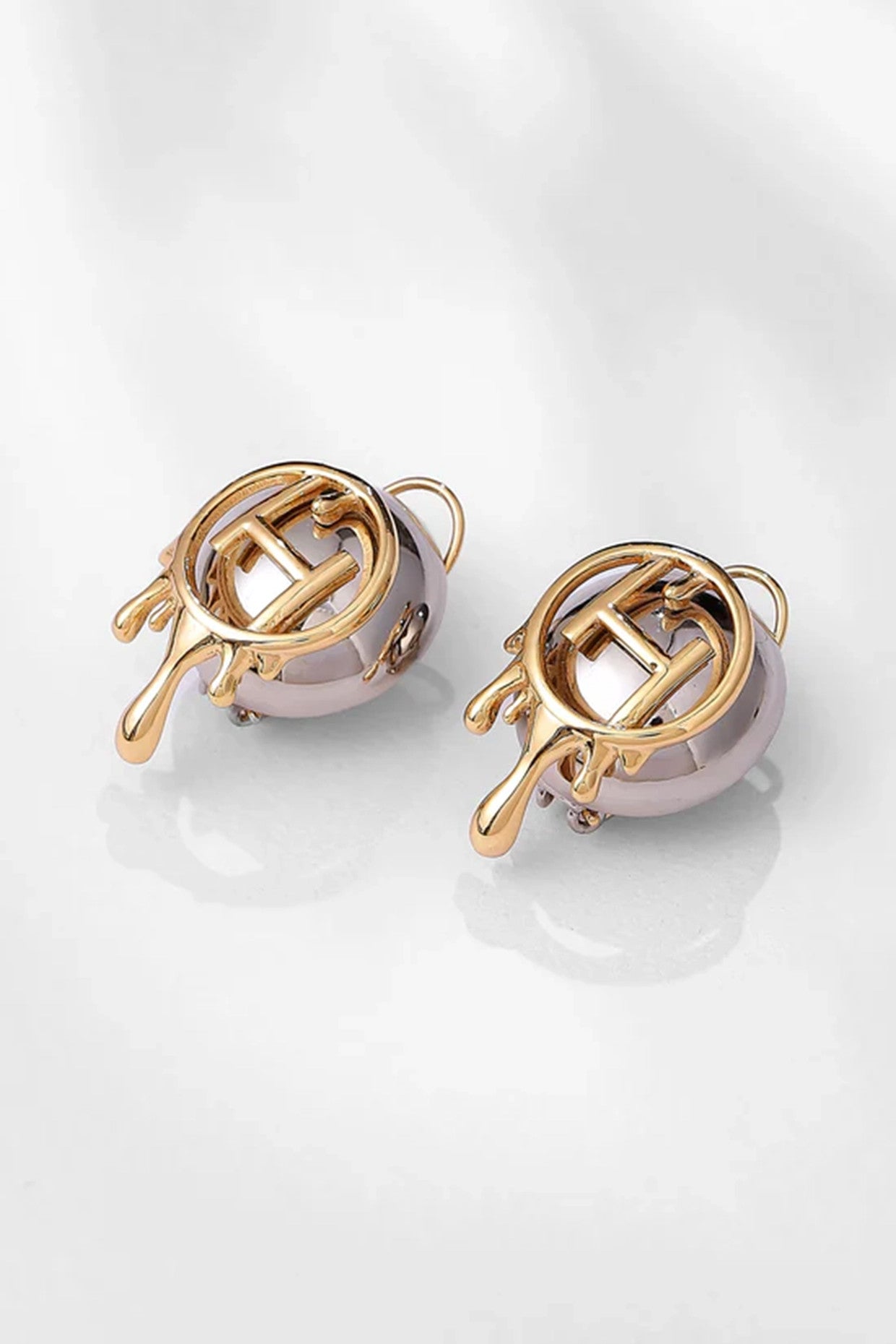 22kt Silver Plated Dual Toned Earrings