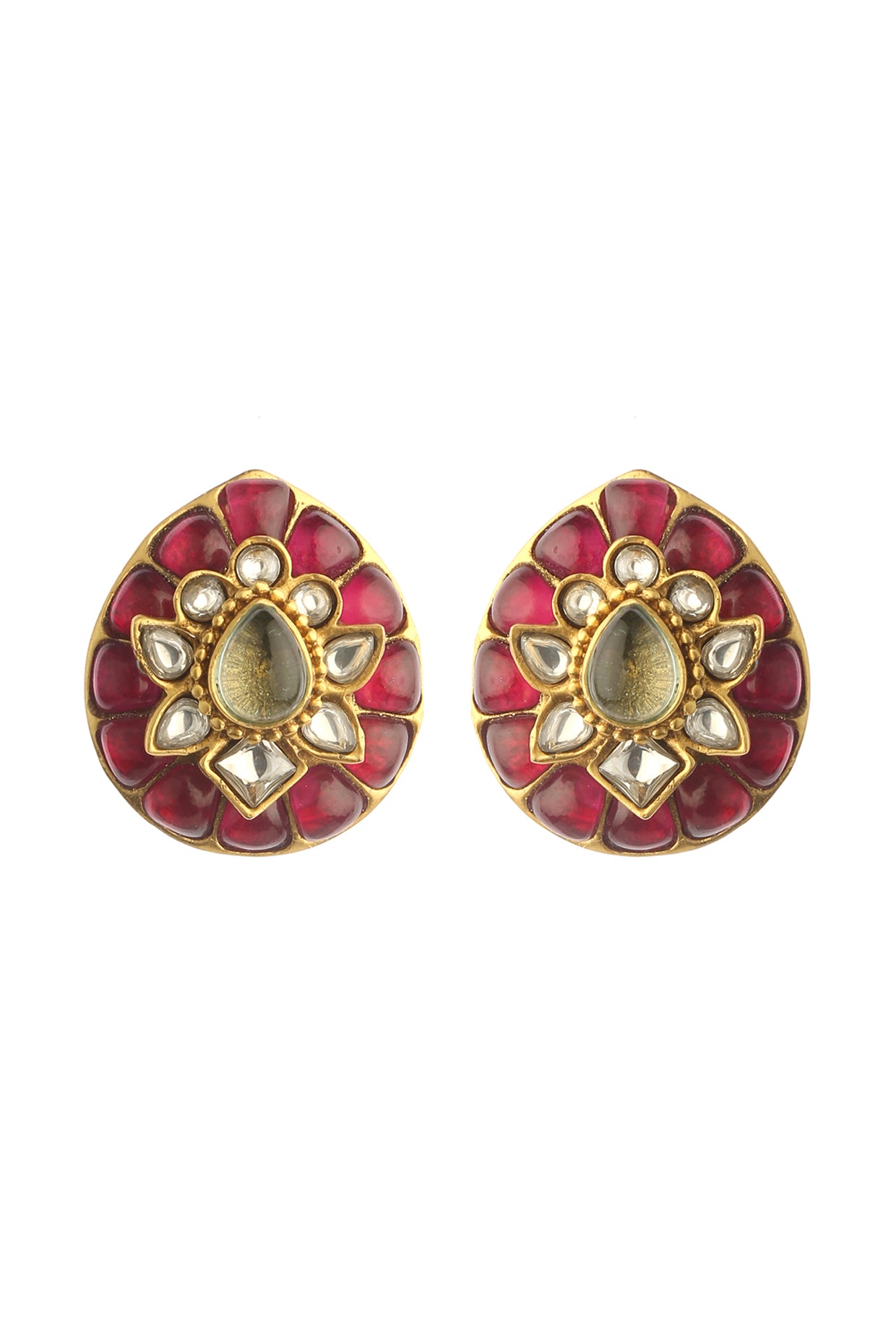 22kt Carnical Of Crimson Stud Earrings