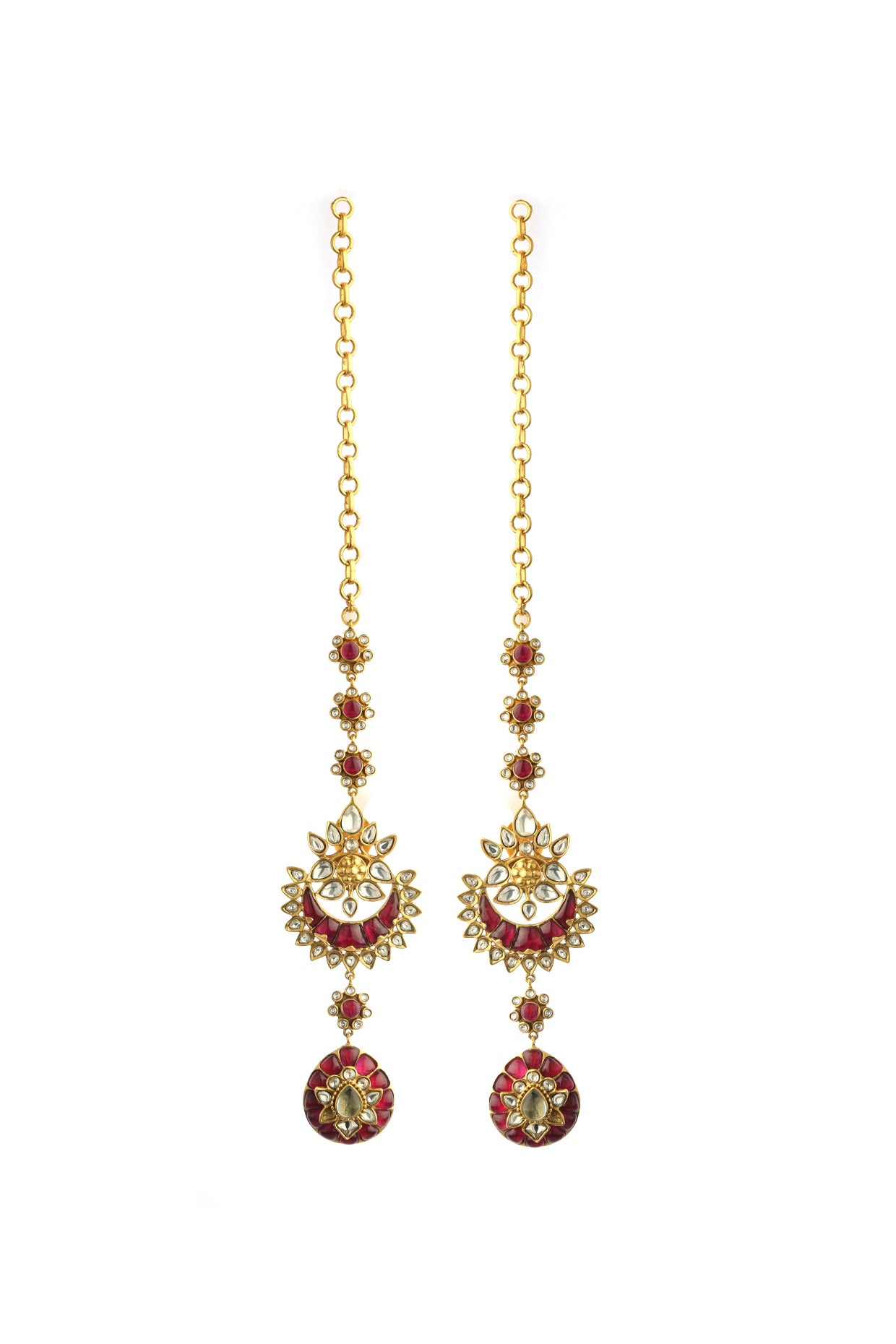 22kt Gold Plated Carnival Of Crimson Earrings