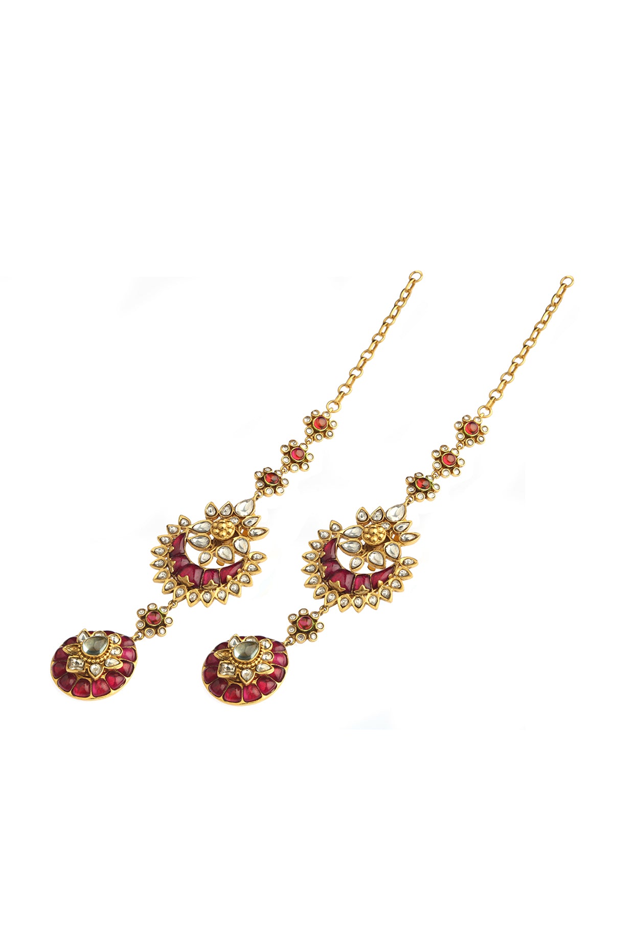 22kt Gold Plated Carnival Of Crimson Earrings