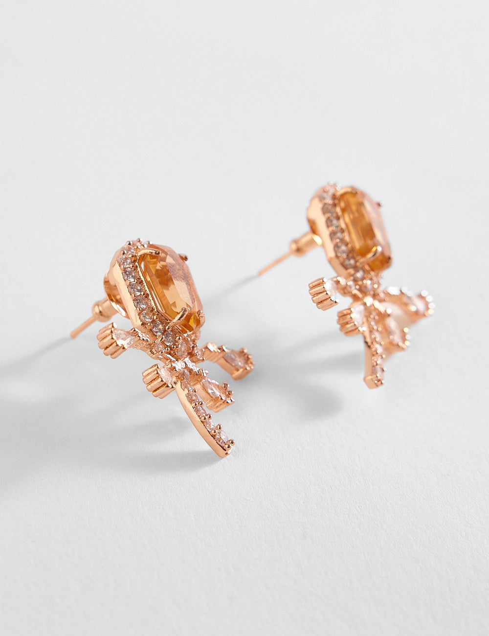 22kt Rose Gold Plated Sapphire Earrings