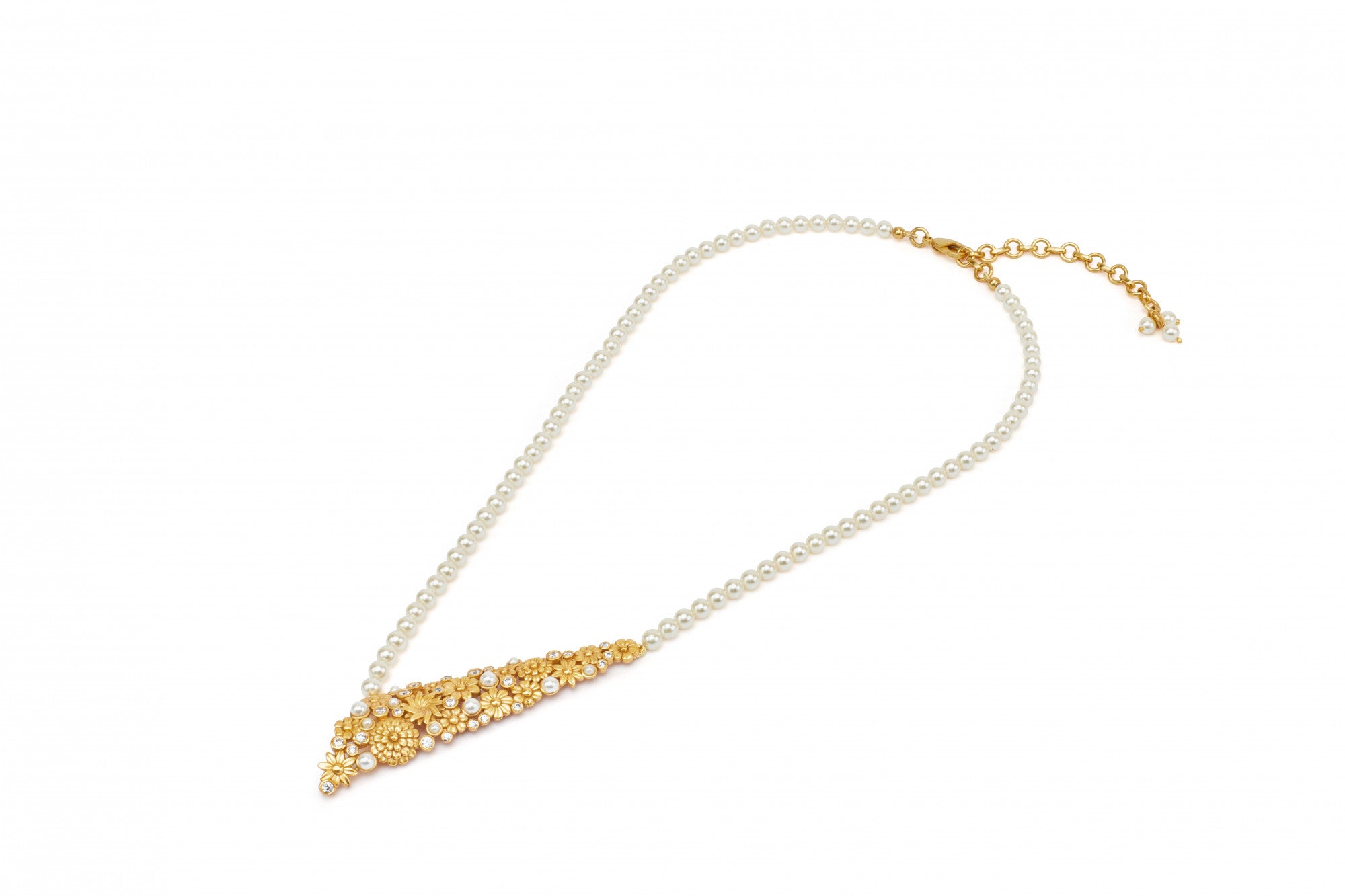 22kt Gold Plated Opaline Statement Necklace