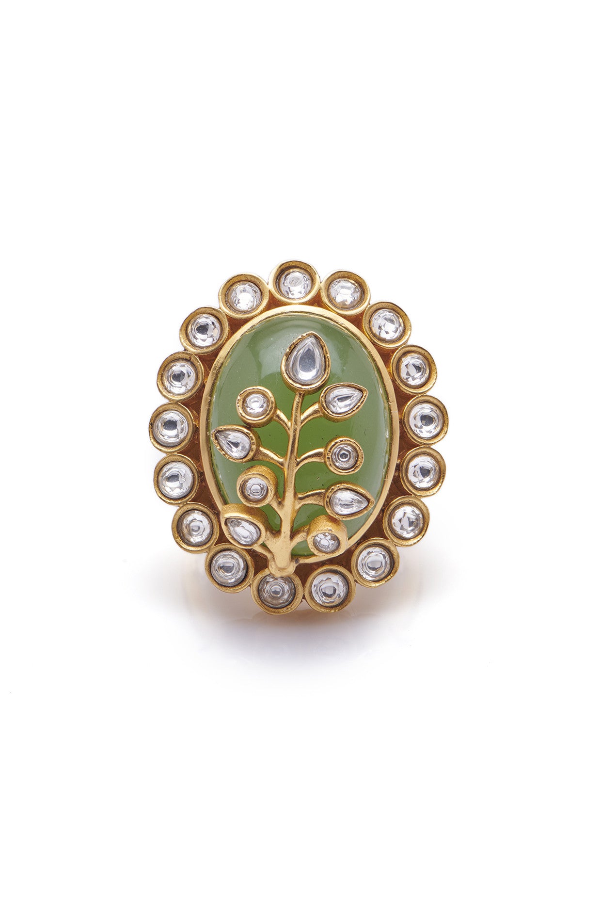 22kt Loren Ring In Dusty Green Hue
