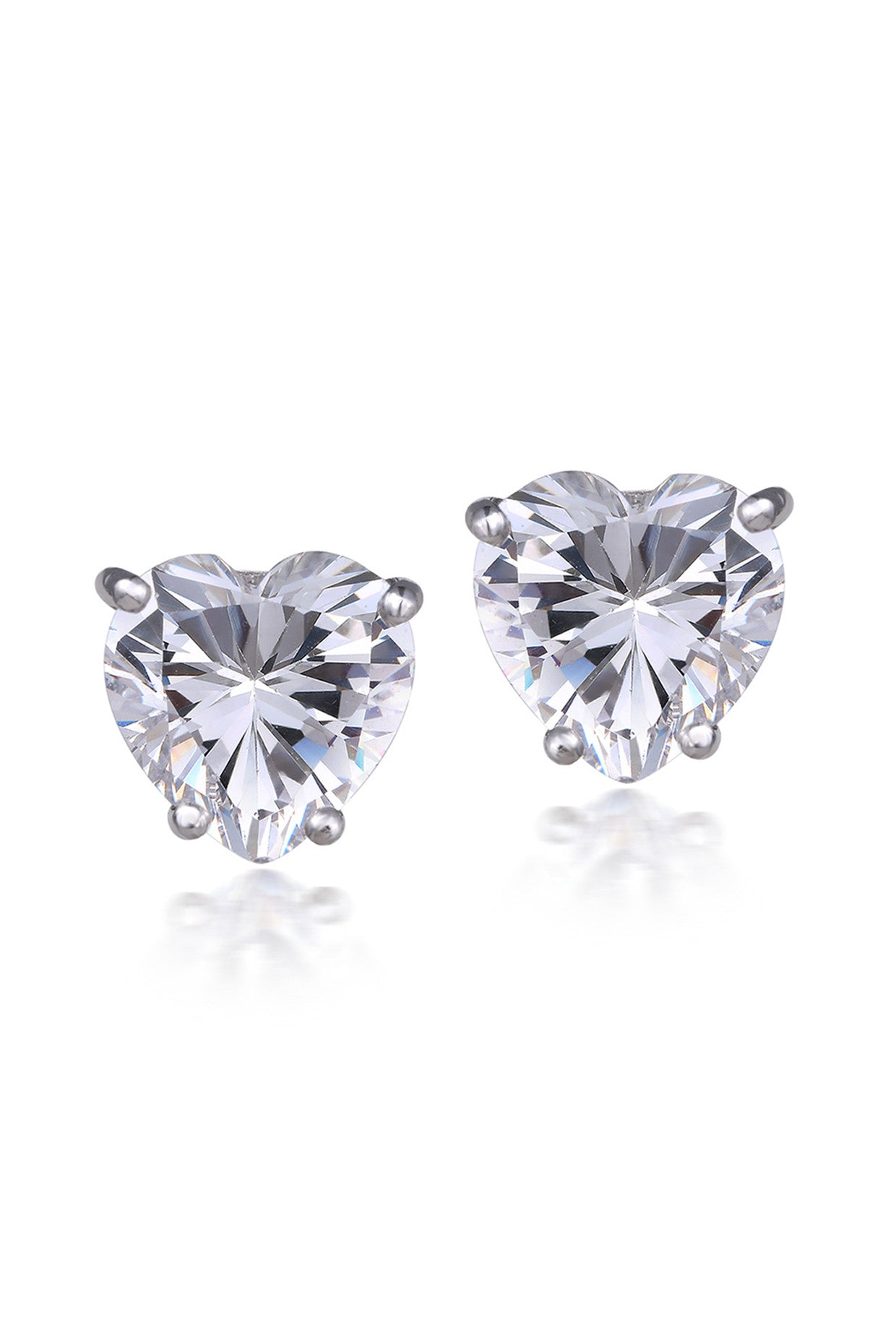 Haeart Shape White Swarovski zirconia Studs