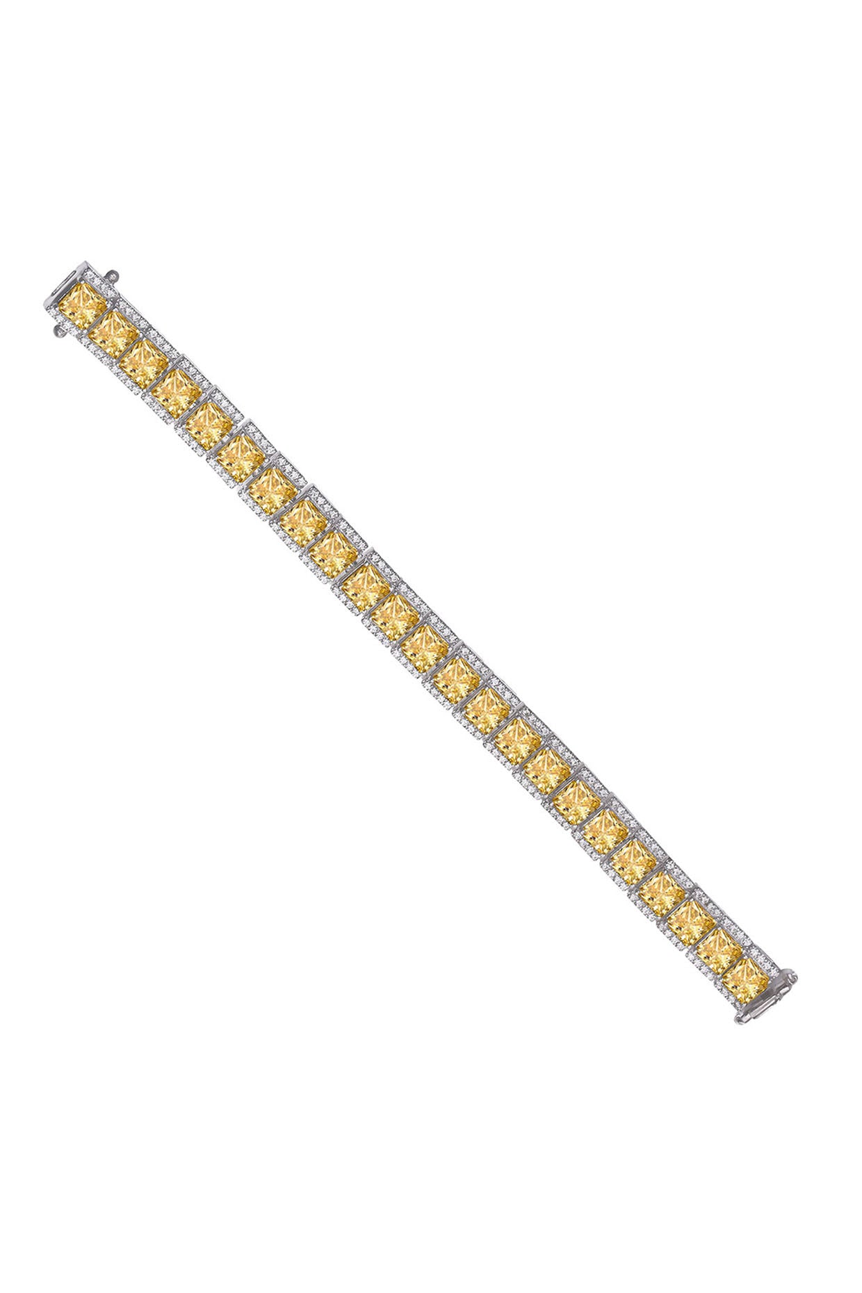 Princess Cut Yellow and White Swarovski Zirconia Bracelet