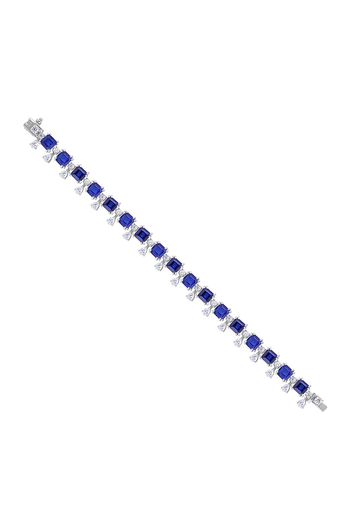 Man Made Sapphire and White Swarovski Zirconia Bracelet