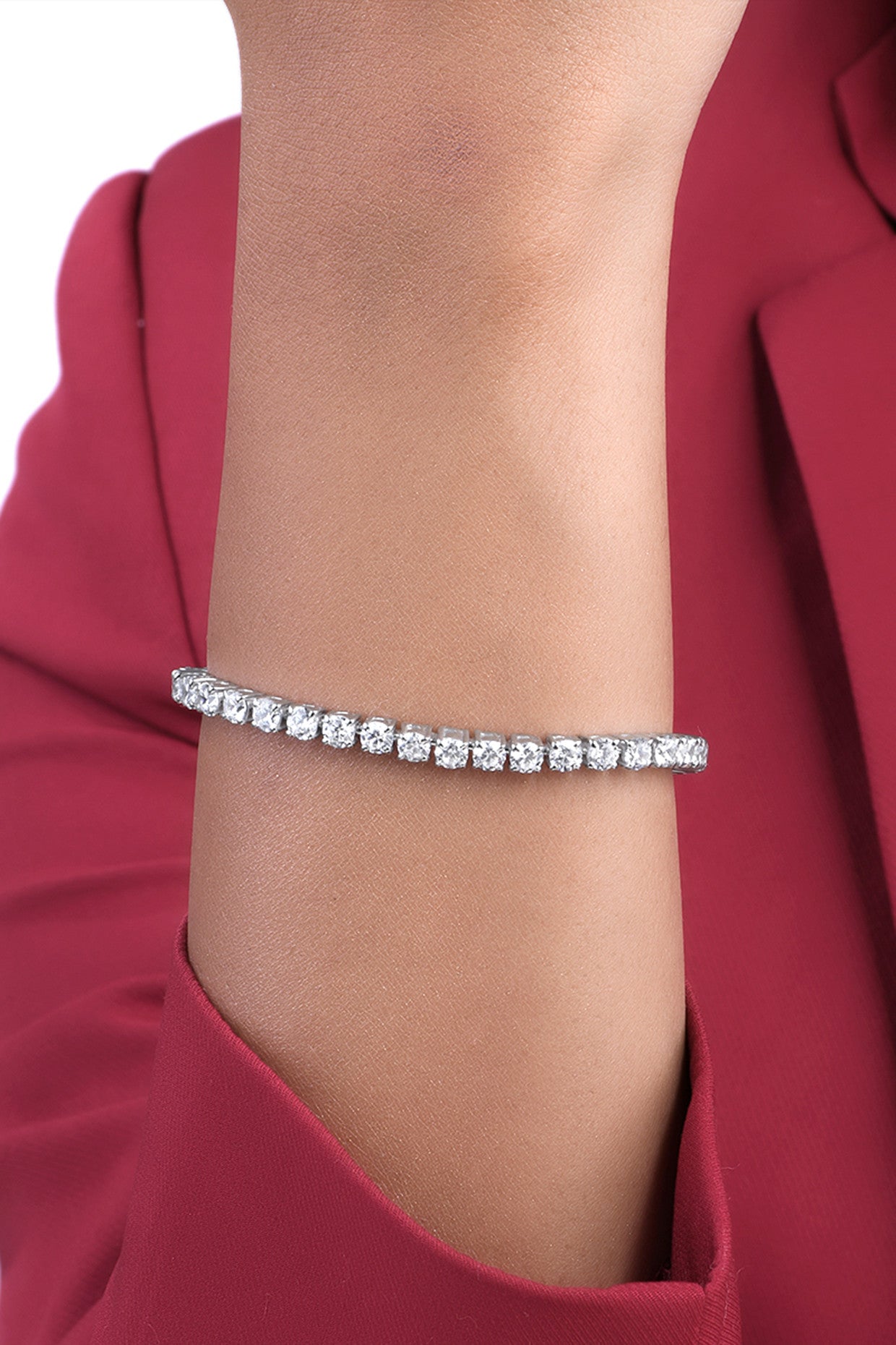 92.5 Sterling Silver Zirconia Bracelet