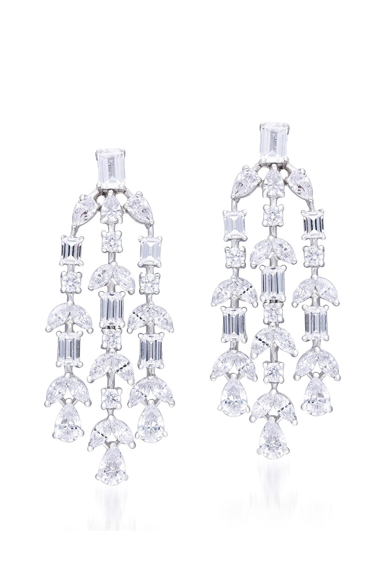 Chandelier White Swarovski Zirconia Earrings