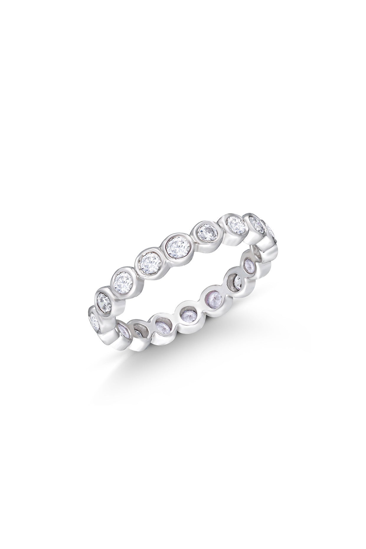 Round Cut White Swarovski Zirconia Eternity Ring
