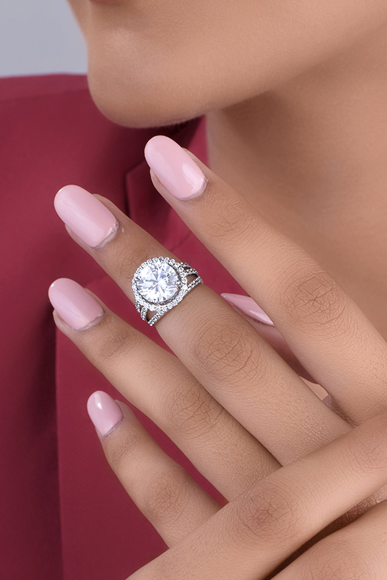 Round Cut White Swarovski Zirconia ring