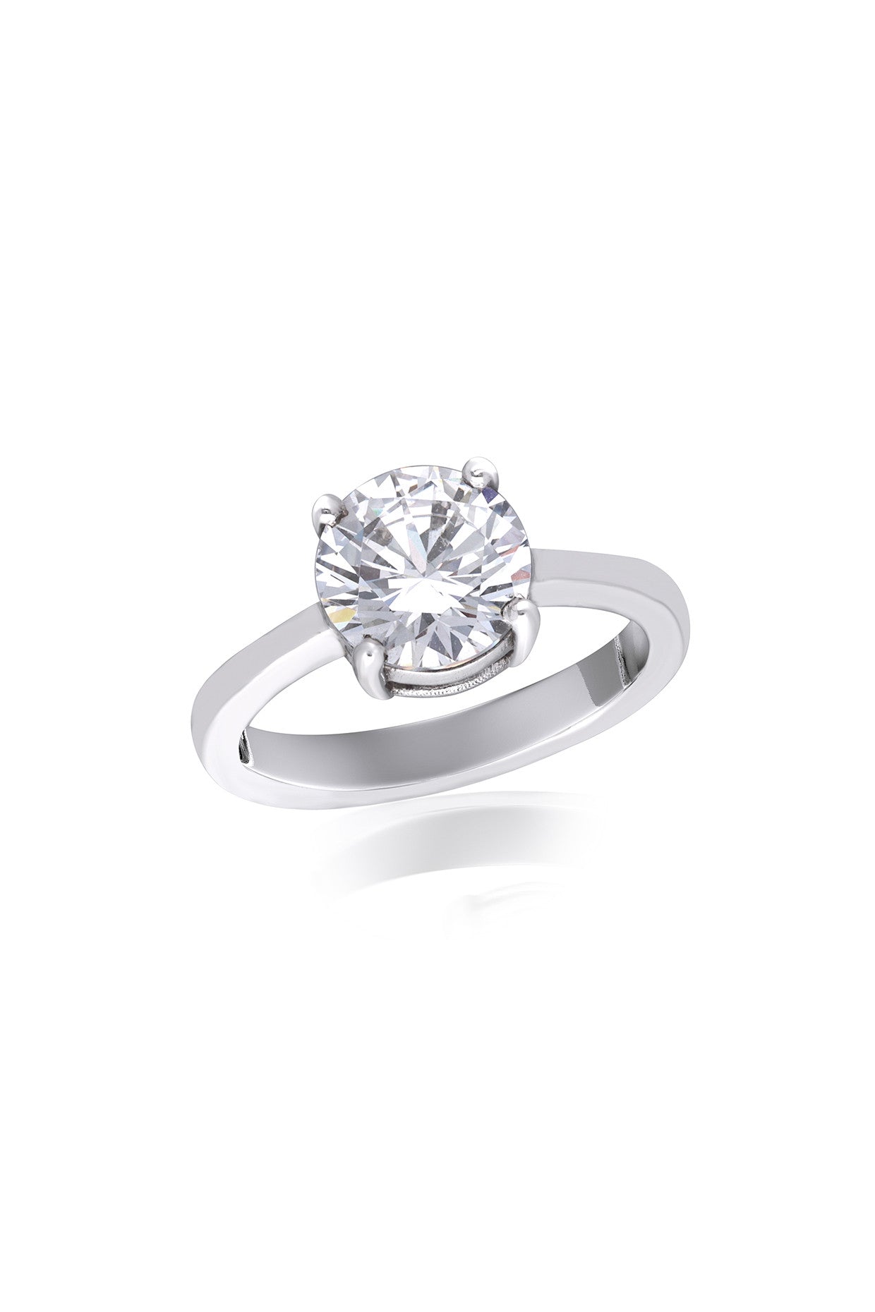Round Cut White Swarovski Zirconia Solitaire Ring