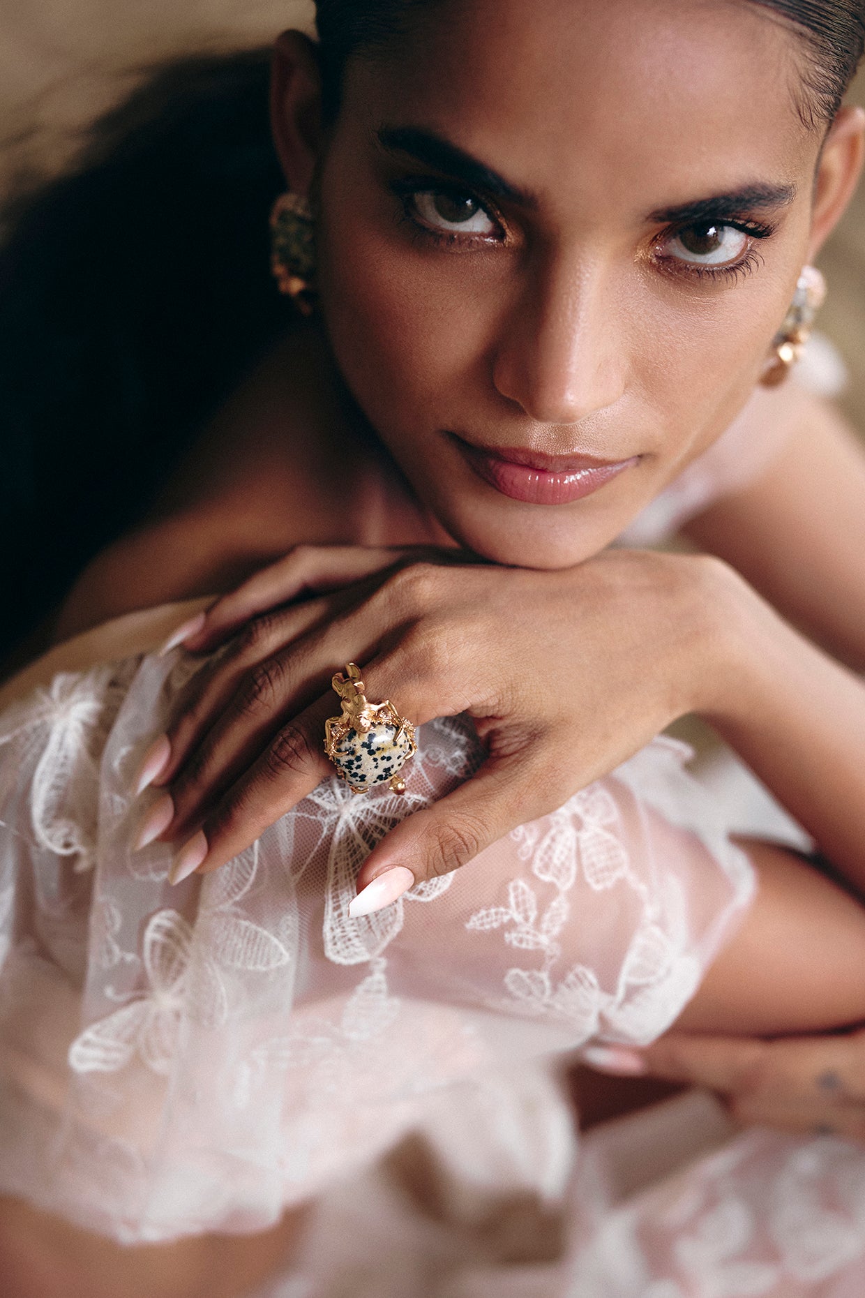 The Wild Empress Ring in Dalmatian Stone