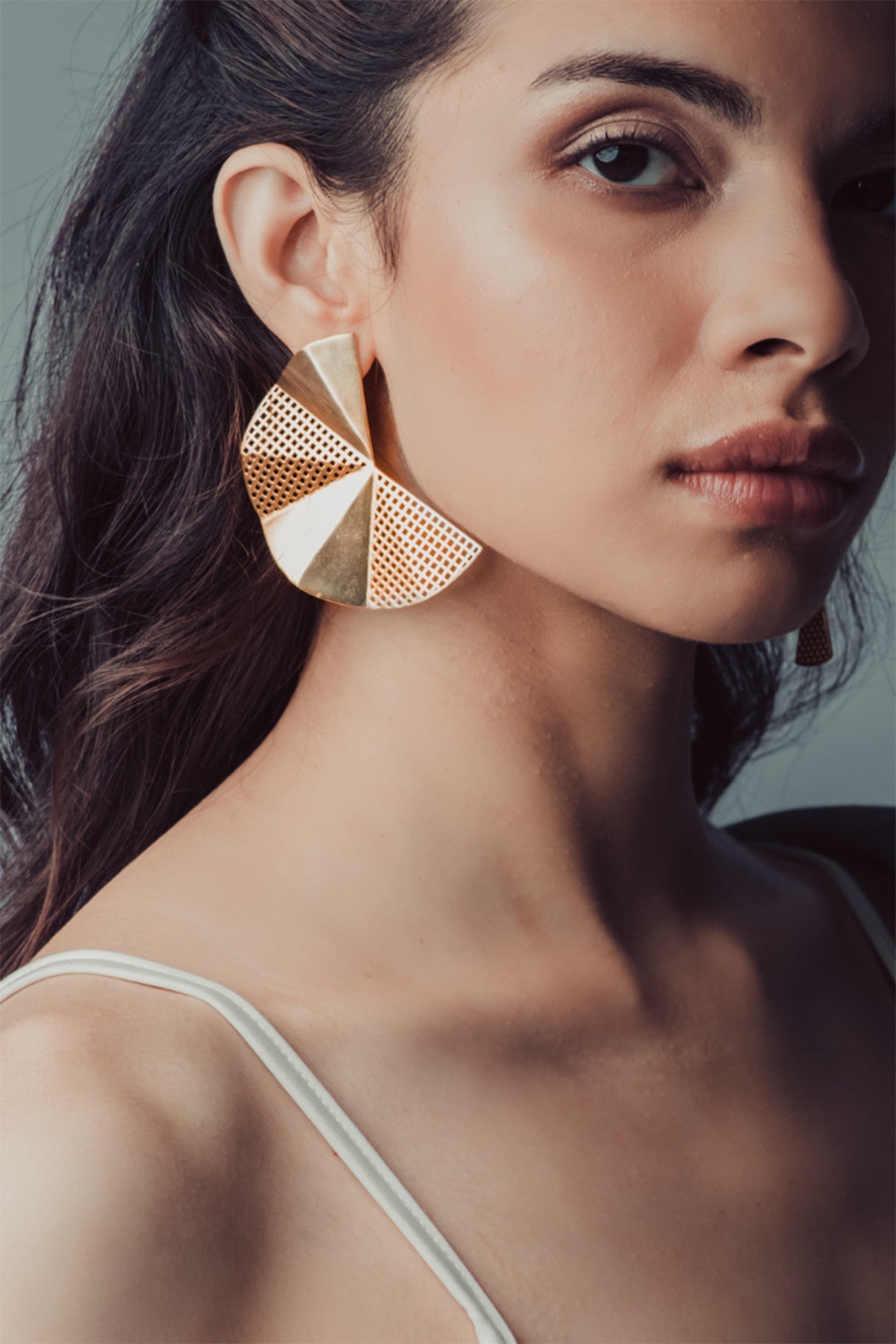 14k Gold Plated Waffle Earring