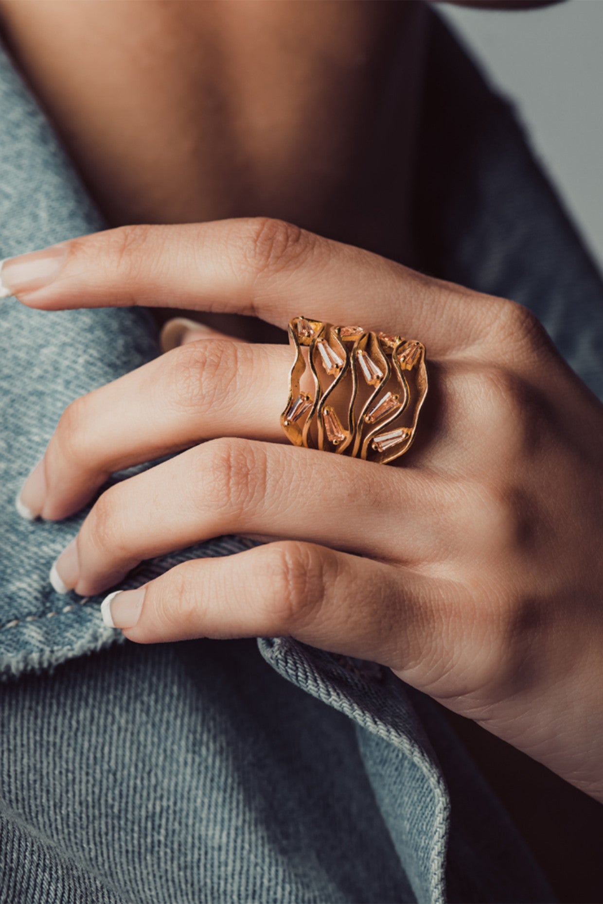 14k Gold Plated Champagne Ring