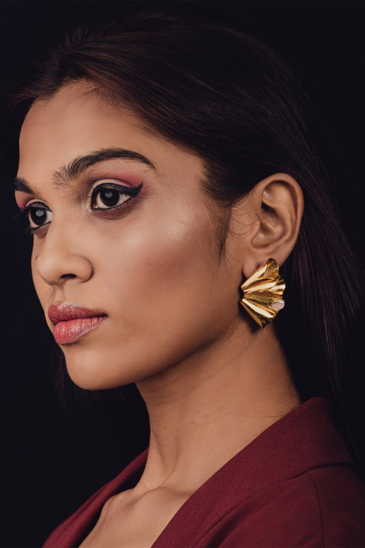 14k Gold Plated Petal Earrings