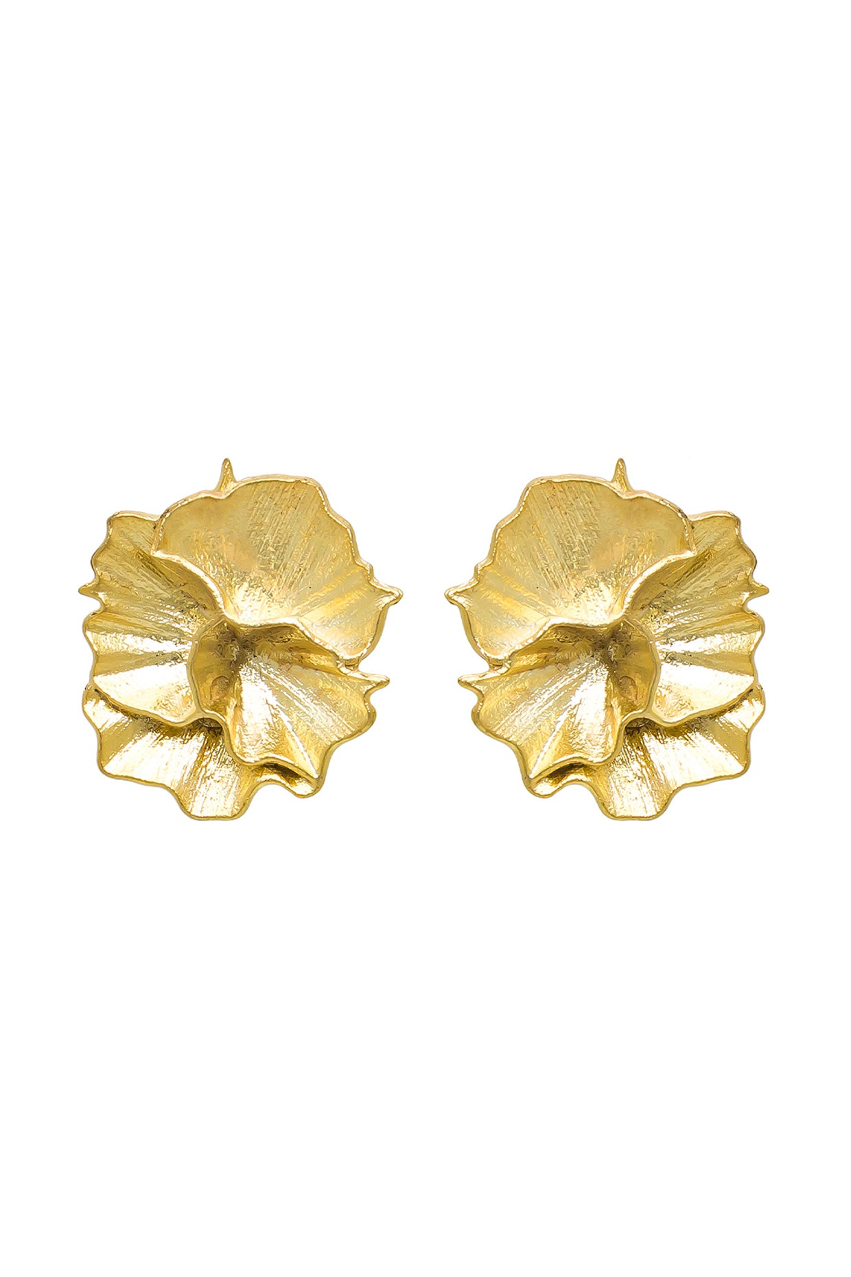 14k Gold Plated Floral Earrings