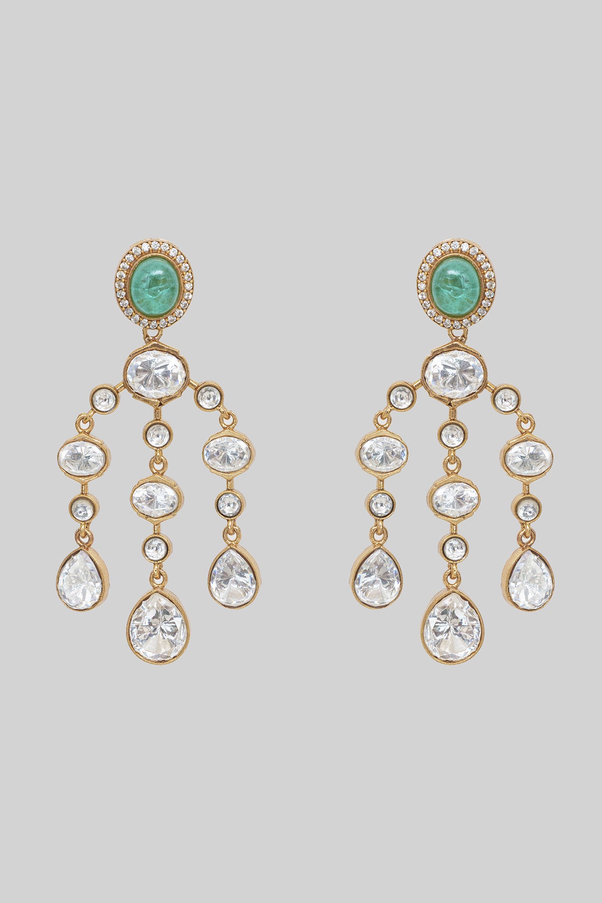 Aaru Green Moissanite Earrings