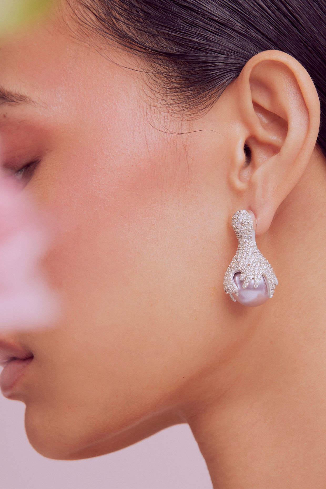 Zing Pearl Drop Earrings Silver Plated