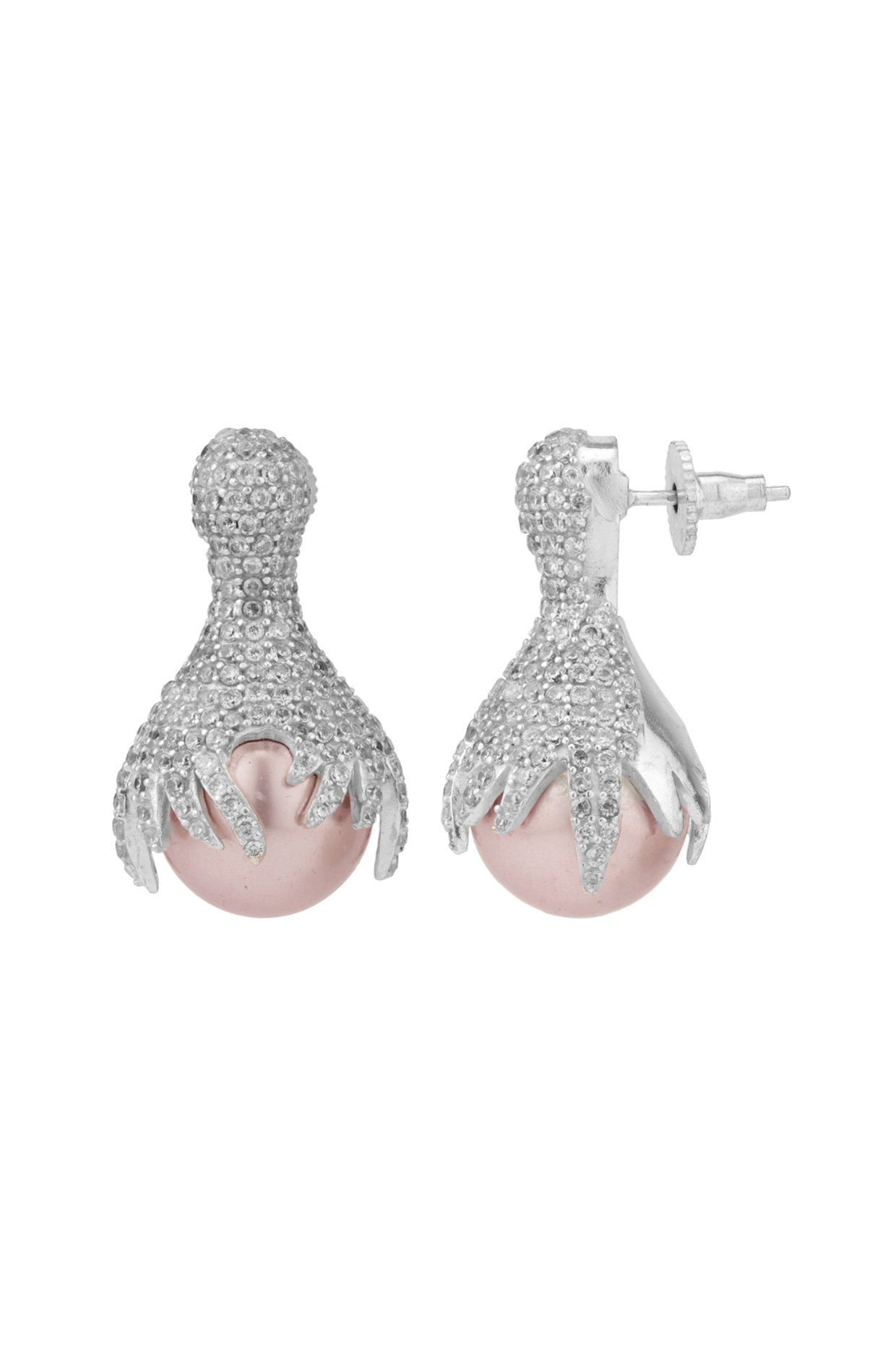 Zing Pearl Drop Earrings Silver Plated