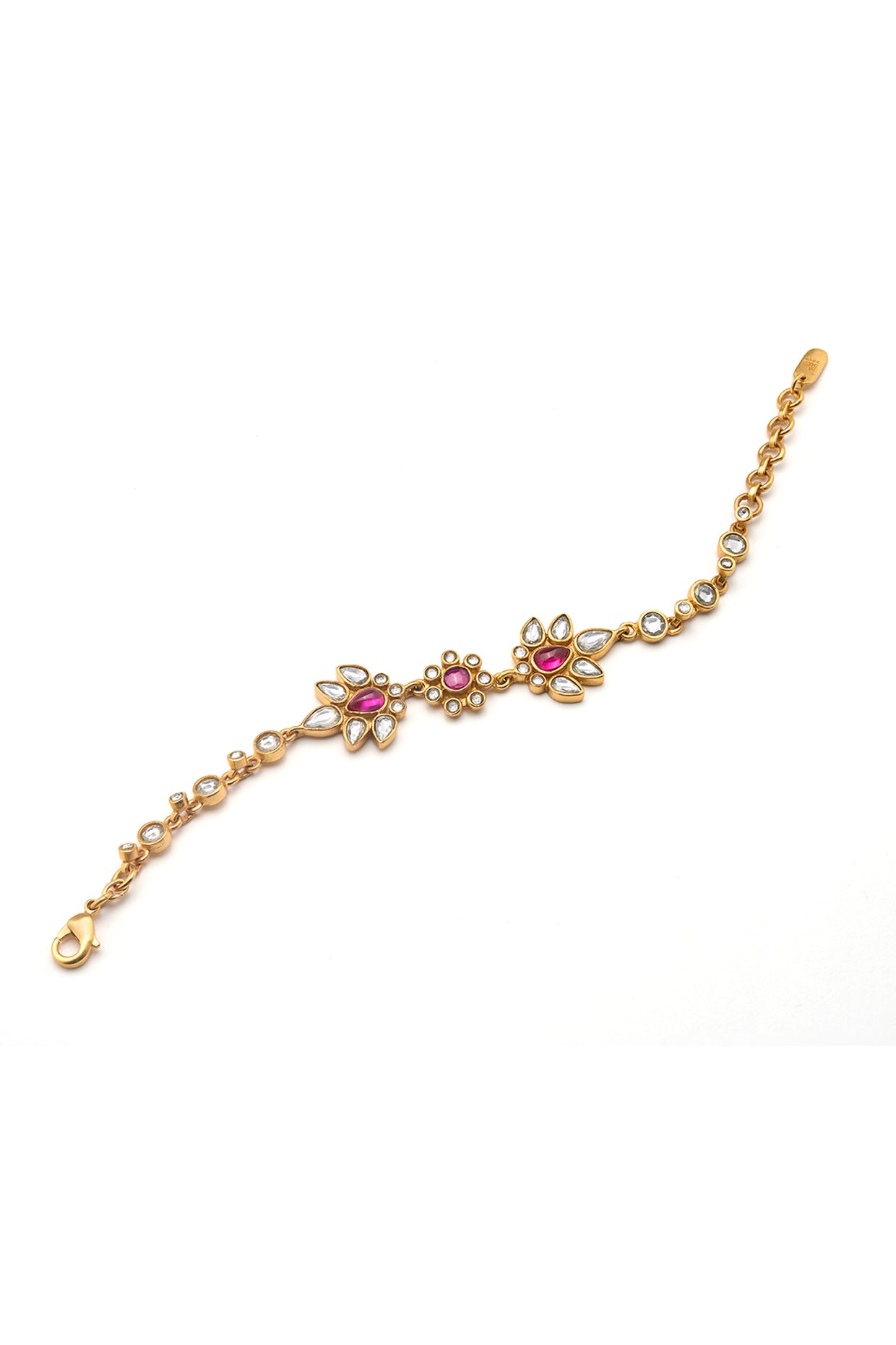 22kt Gold Plated Gulmohar Crimson Bracelet