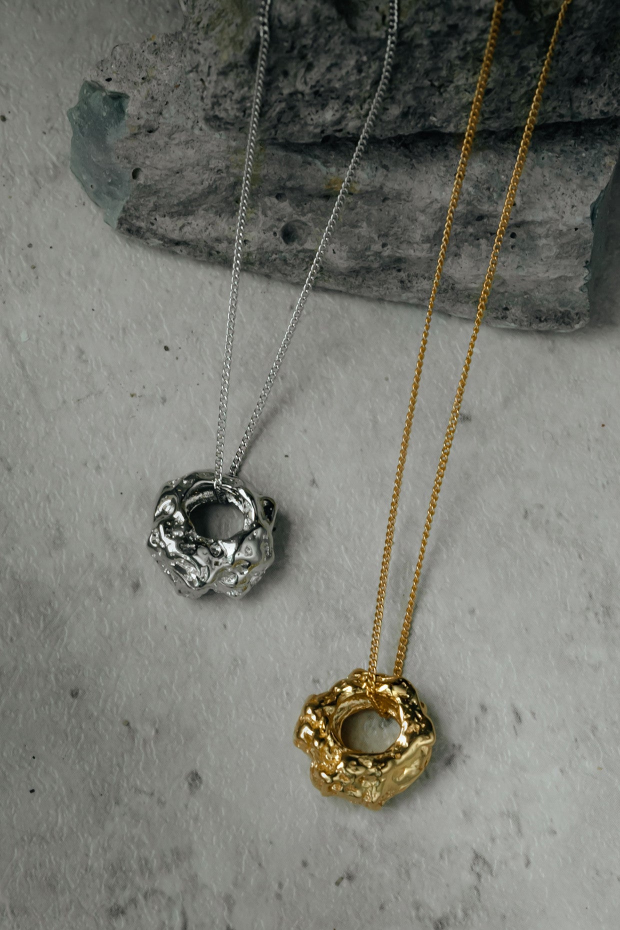 Alexa Hammered Gold Nugget Necklace