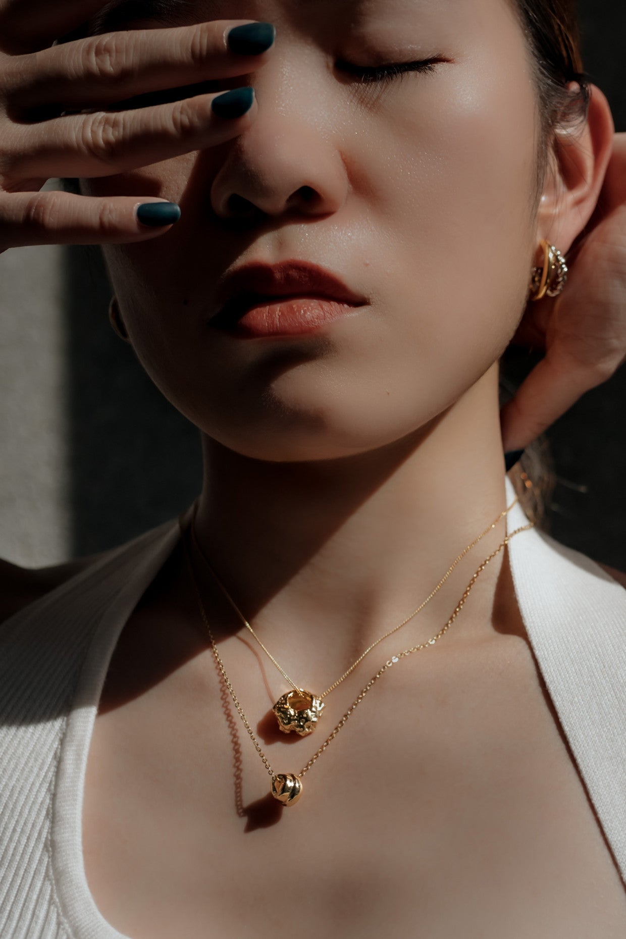 Alexa Hammered Gold Nugget Necklace