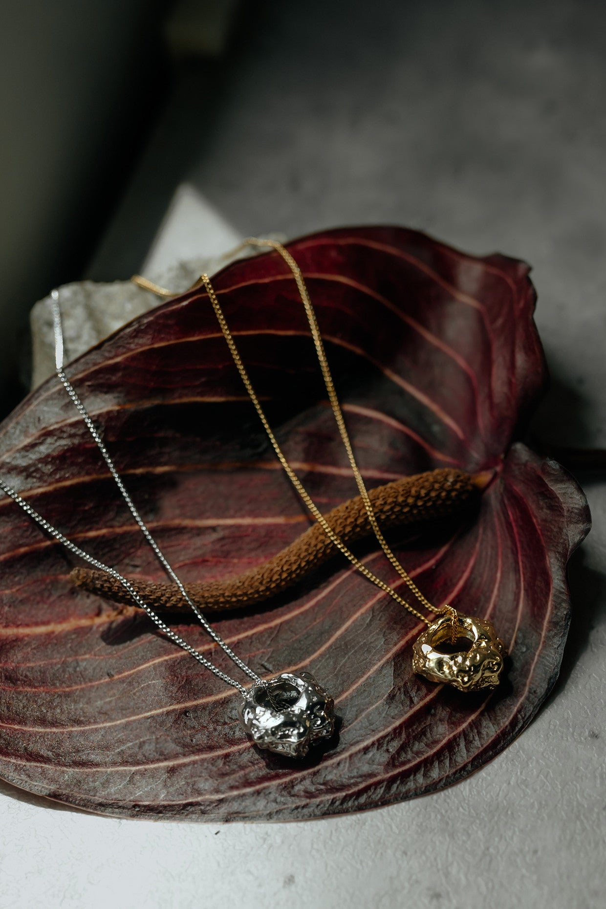 Alexa Hammered Gold Nugget Necklace