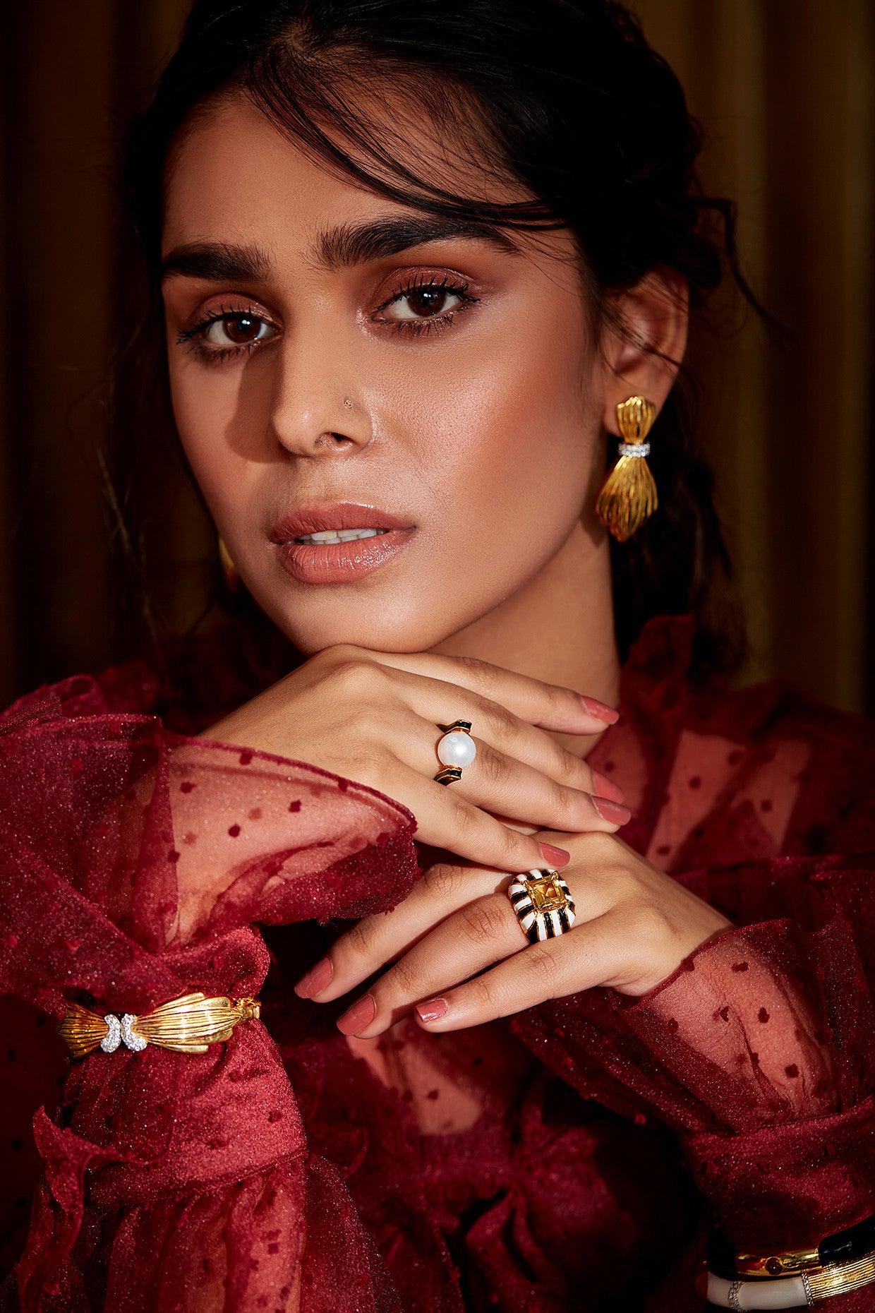 Amelia Ring in 22Kt Gold Plated 925 Sterling Silver