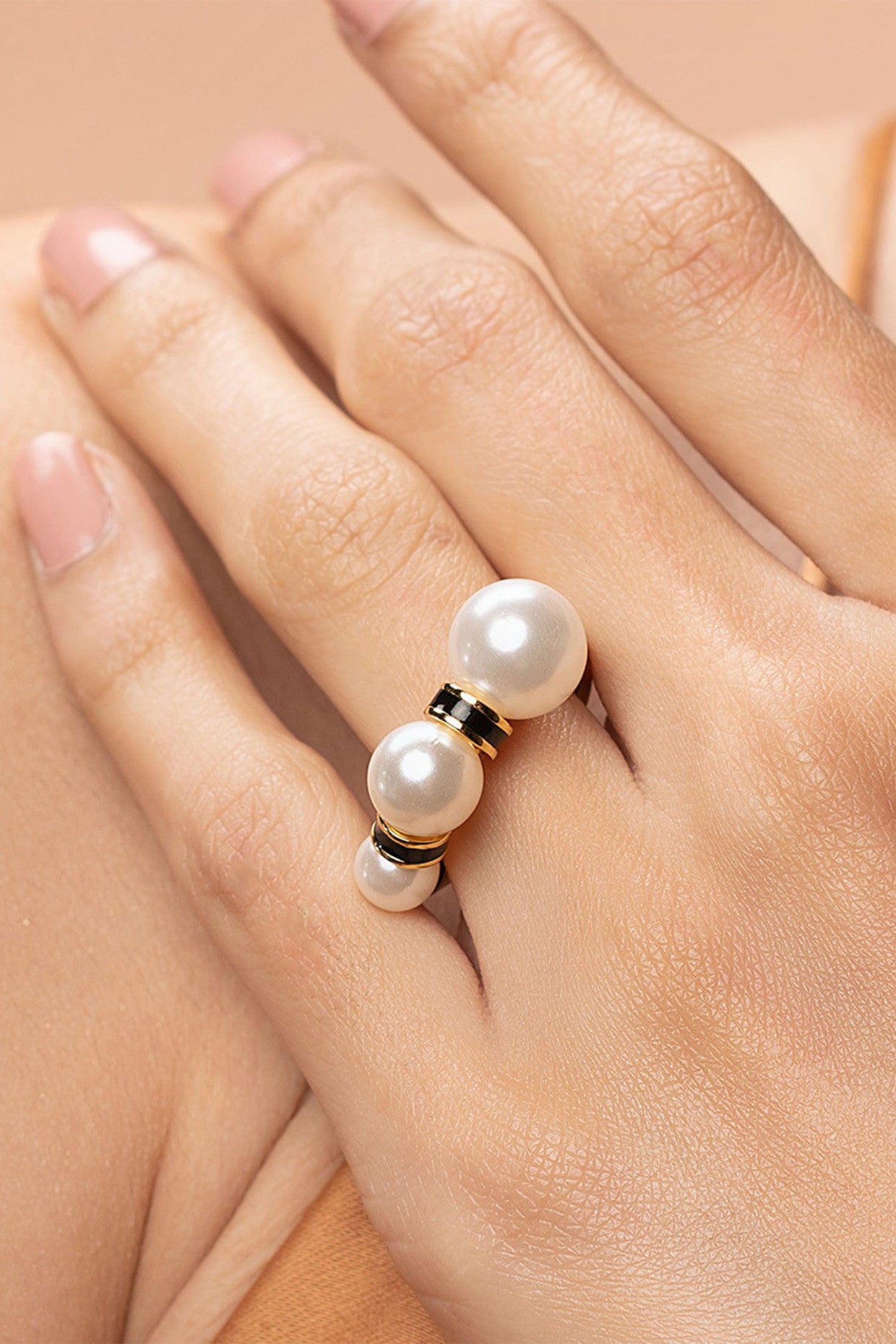 Amina Triple Pearl Ring