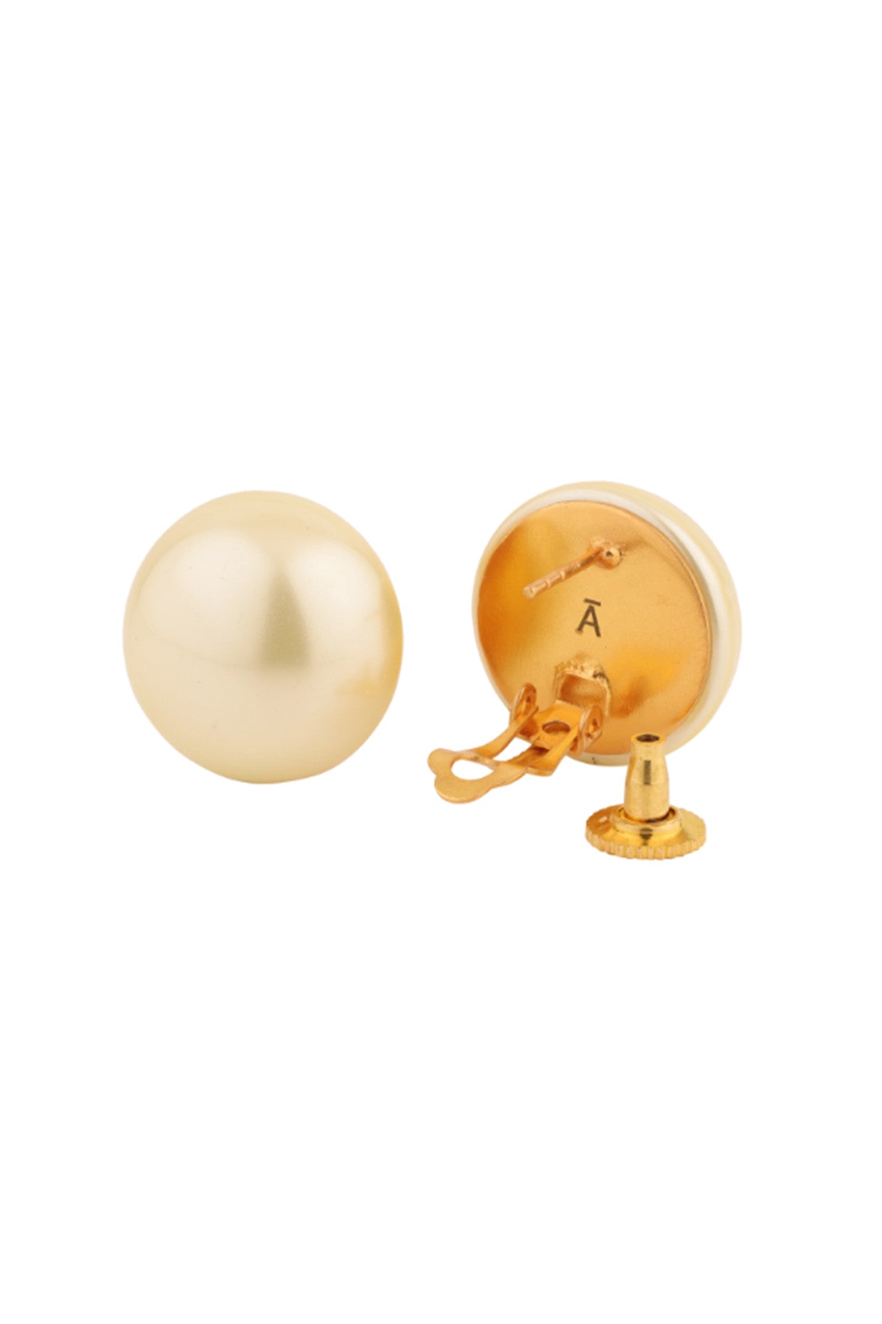 20mm Pearl Studs Earrings Golden 18Kt Gold-Plated